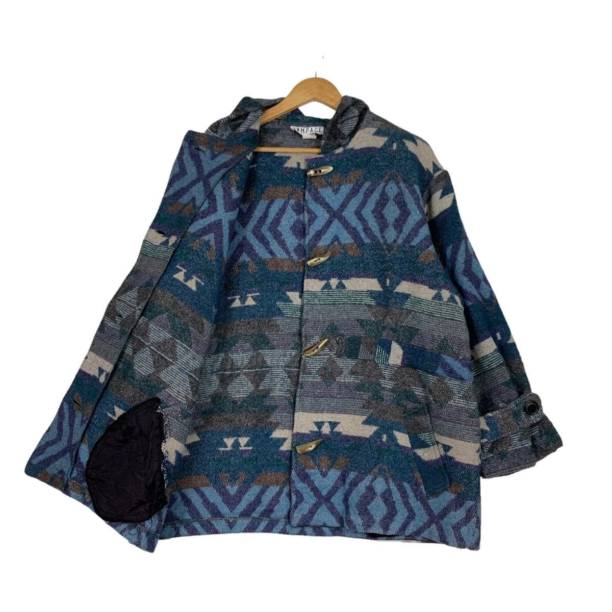 Vintage RAMPAGE Native Navajo Toggle Button Hoodie Jacket #1039-C47 Size US M / EU 48-50 / 2 - 9 Thumbnail