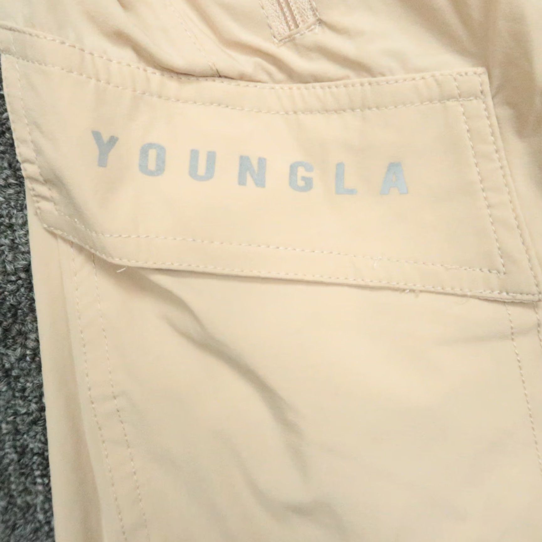 YoungLA YoungLA Shorts Mens M Khaki Tan Cargo Training Gym Zip Pockets NWT Beige Regular Pockets Athletic Casual 60% Cotton? (Wait can't add) Size US 31 - 4 Thumbnail