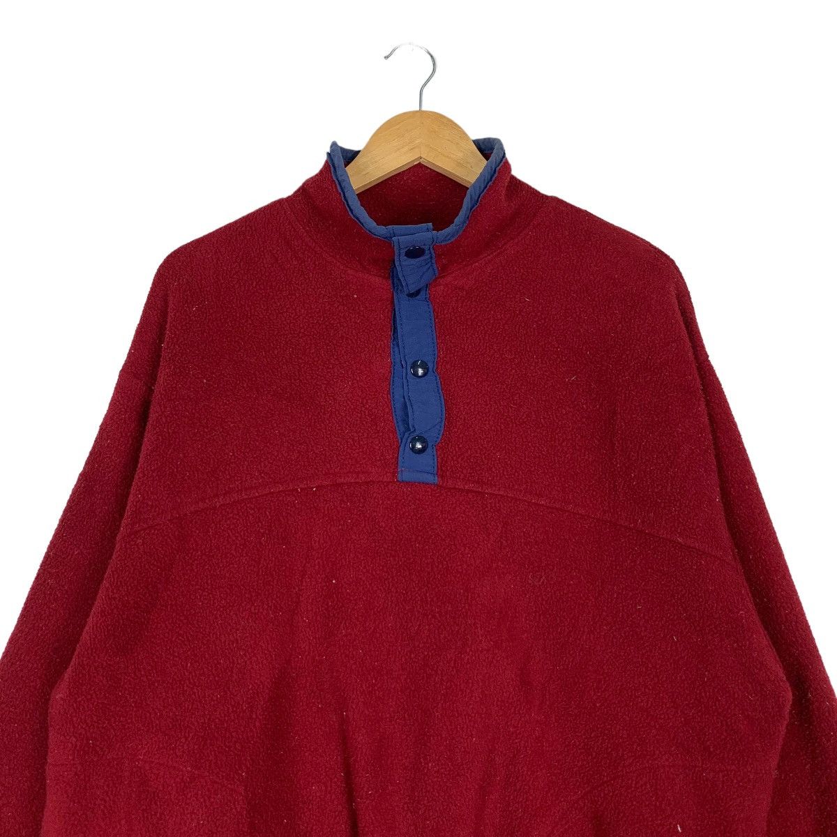 Other 90's Made in USA Half Button Pullover Red Fleece #1139-C52 Size US M / EU 48-50 / 2 - 2 Thumbnail