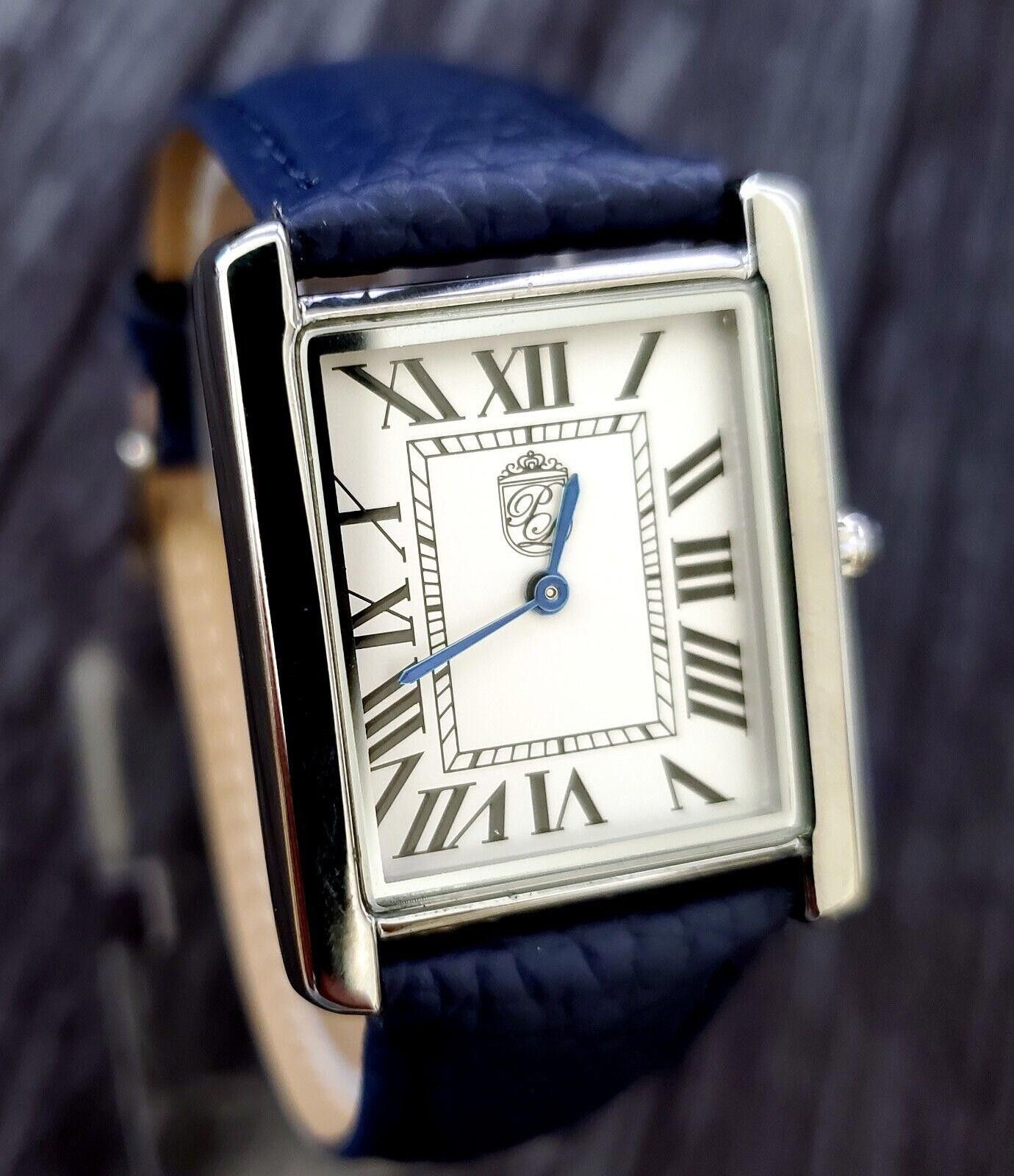 Pierre Lucerne 1888 Swiss Inspired Tank Watch Blue Band