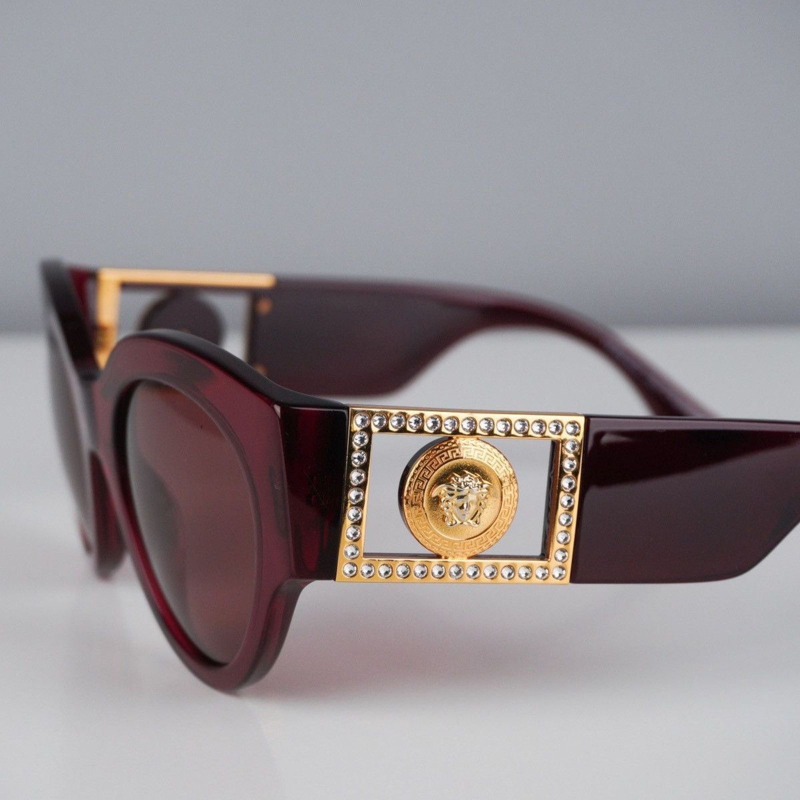 Versace Versace big swarovski medusa gold logo oversized sunglasses Size ONE SIZE - 6 Thumbnail