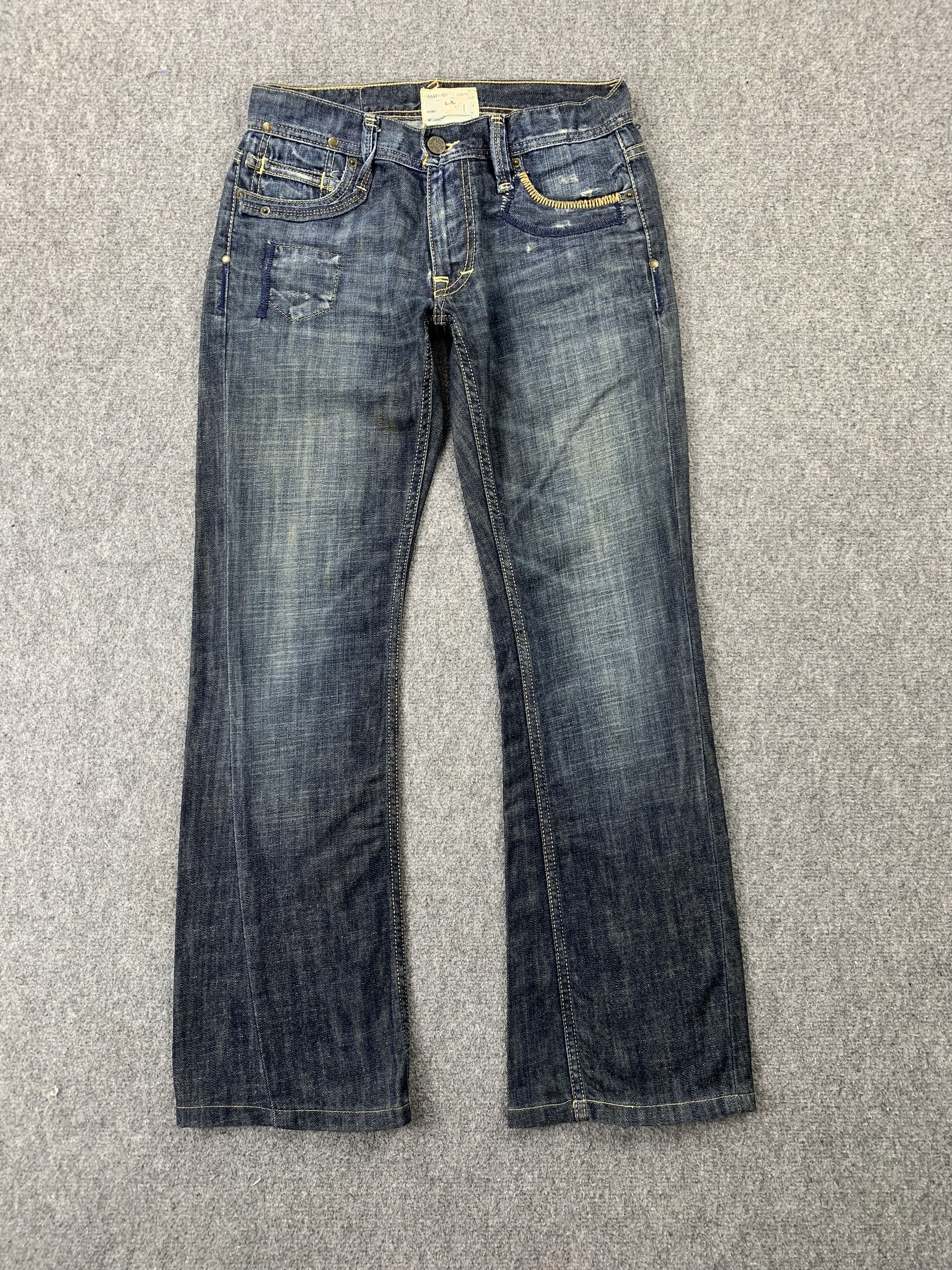 image of Taverniti Flared Hippie Bootcut Jeans in Blue Denim, Men's (Size 30)