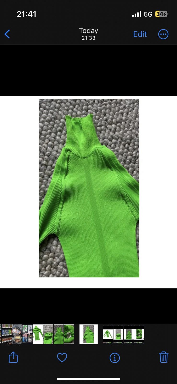 Acne Studios Acne Studio lime / neon green fitted Knit jumper 000147 Size M / US 6-8 / IT 42-44 - 2 Thumbnail
