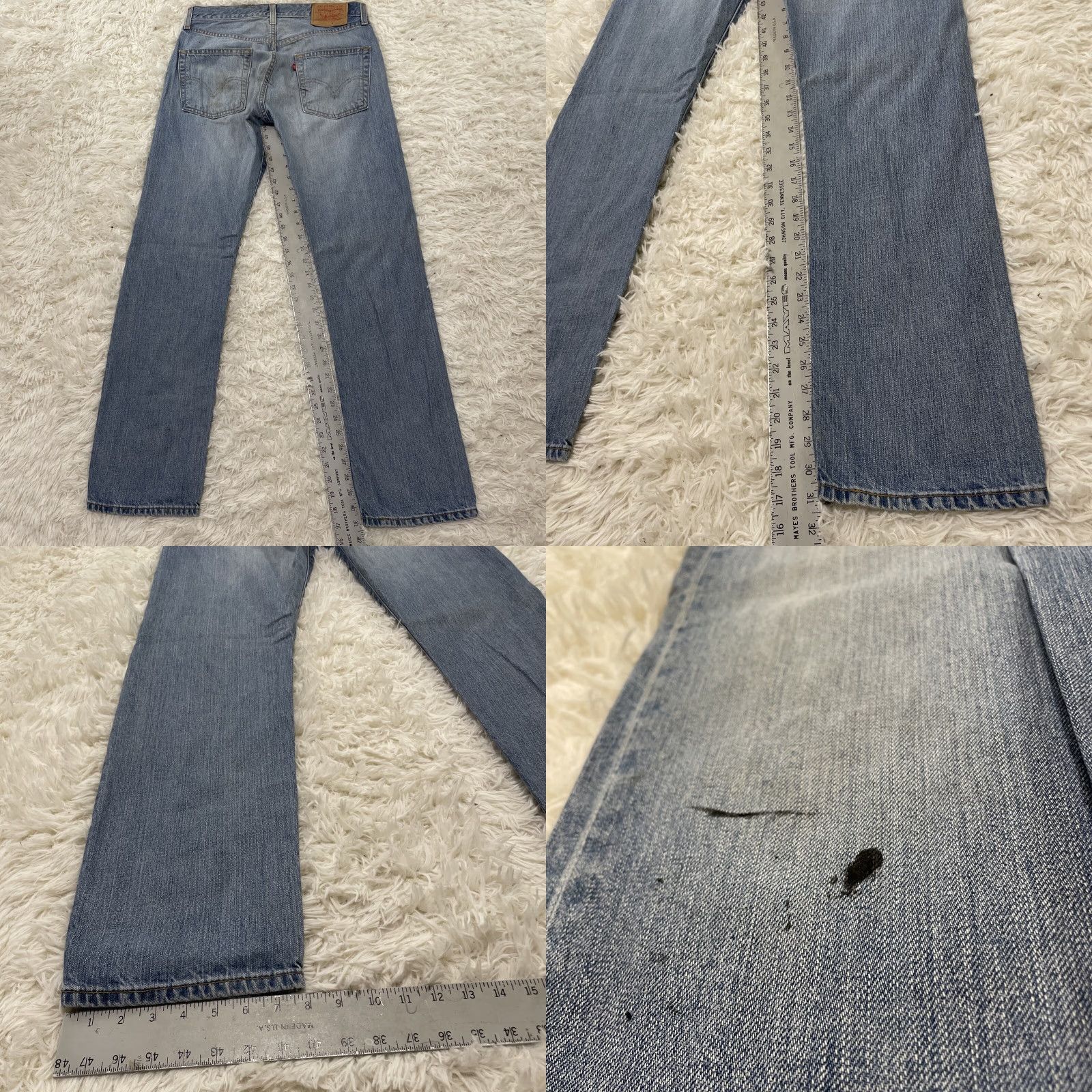 Levi's VINTAGE Levi's 501xx Jeans Men 32 Streetwear Paint Grunge Rivet Blue 30x32 Jeans Mens Blue 501xx Y2K Streetwear Distressed Button Fly Size US 32 / EU 48 - 9 Thumbnail