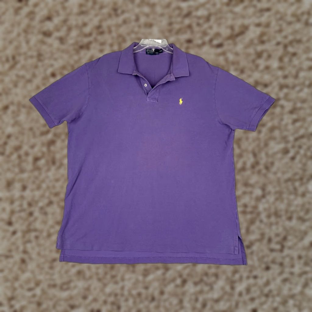 Ralph Lauren VINTAGE Ralph Lauren Polo Shirt Men 2XL Purple Short Sleeve 100% Cotton Golf Size US XXL / EU 58 / 5 - 1 Thumbnail