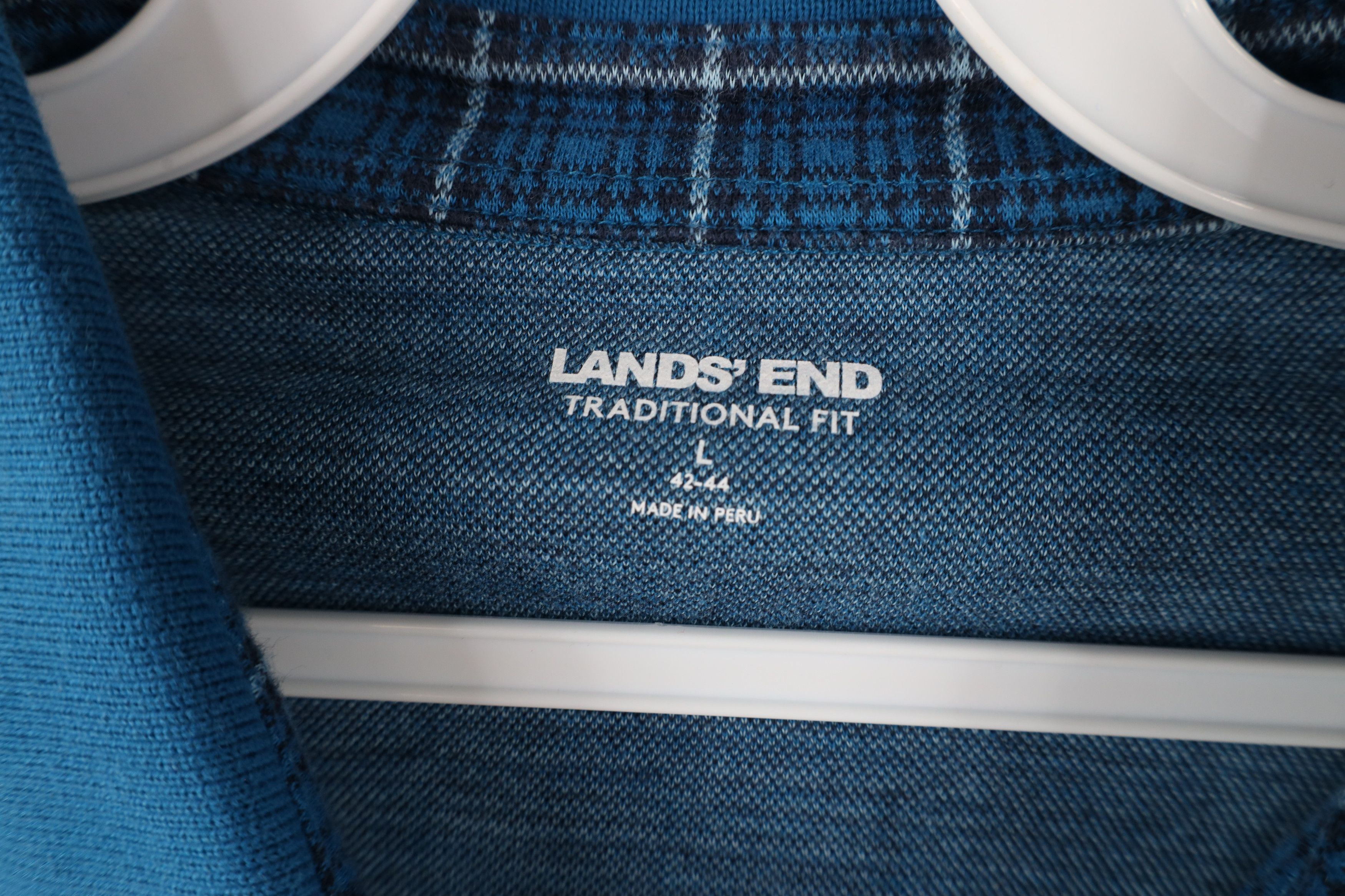 Lands' End × Vintage Vintage Y2K Lands End Long Sleeve Rugby Polo Shirt Plaid Size US L / EU 52-54 / 3 - 5 Thumbnail