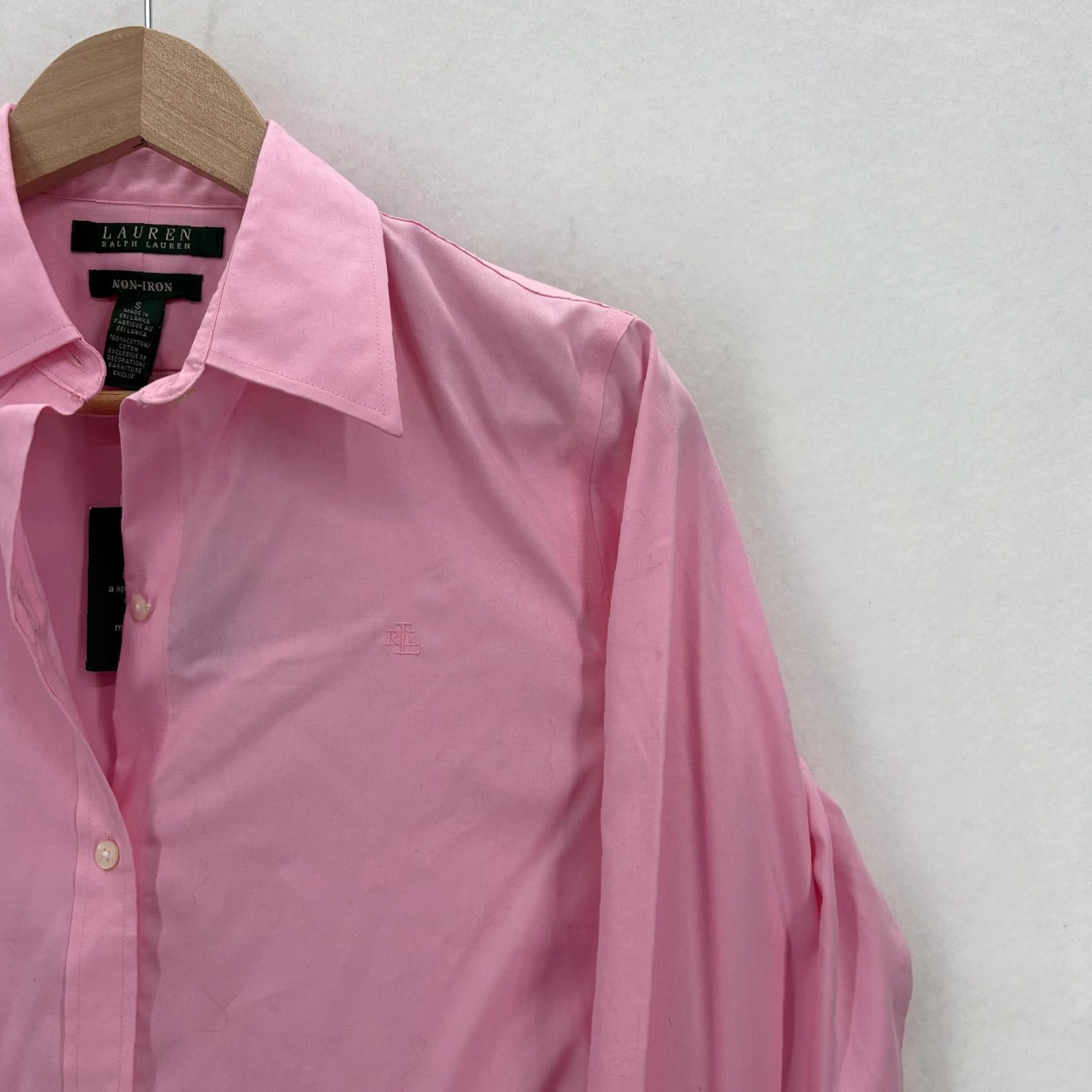 Lauren Ralph Lauren Shirt Womens Small Pink Button Up Non Iron Long Sleeve NWT
