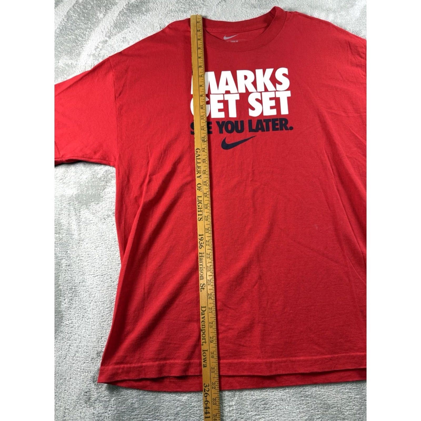 Nike VINTAGE NIKE MARKS GET SET GRAPHIC MENS XL T-SHIRT RED WHITE AND BLACK GRAPIC Size US XL / EU 56 / 4 - 3 Thumbnail