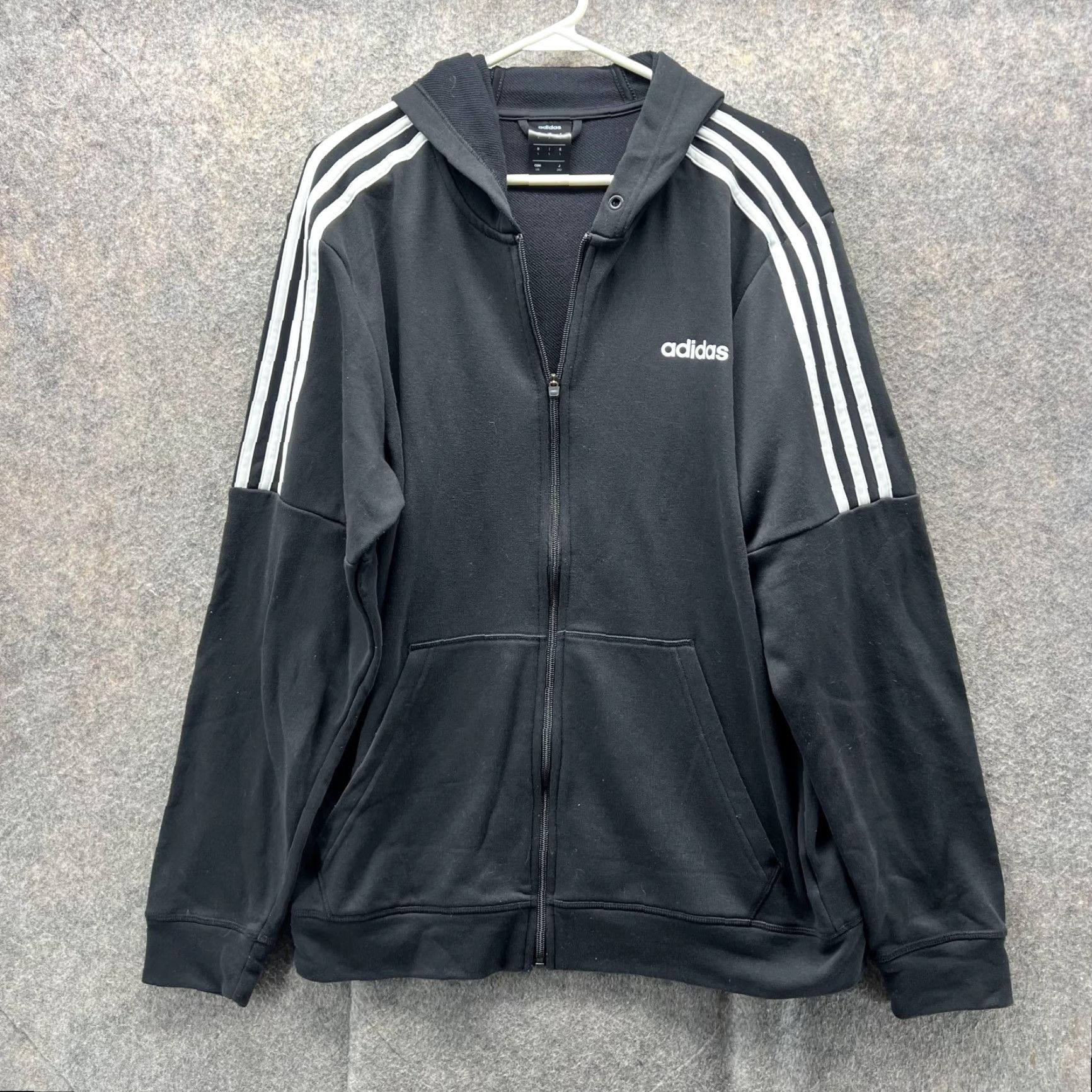Adidas VINTAGE Adidas Sweater Men Large Jacket Black Full Zip Hoodie Polyester Athletic Track Size US L / EU 52-54 / 3 - 2 Thumbnail