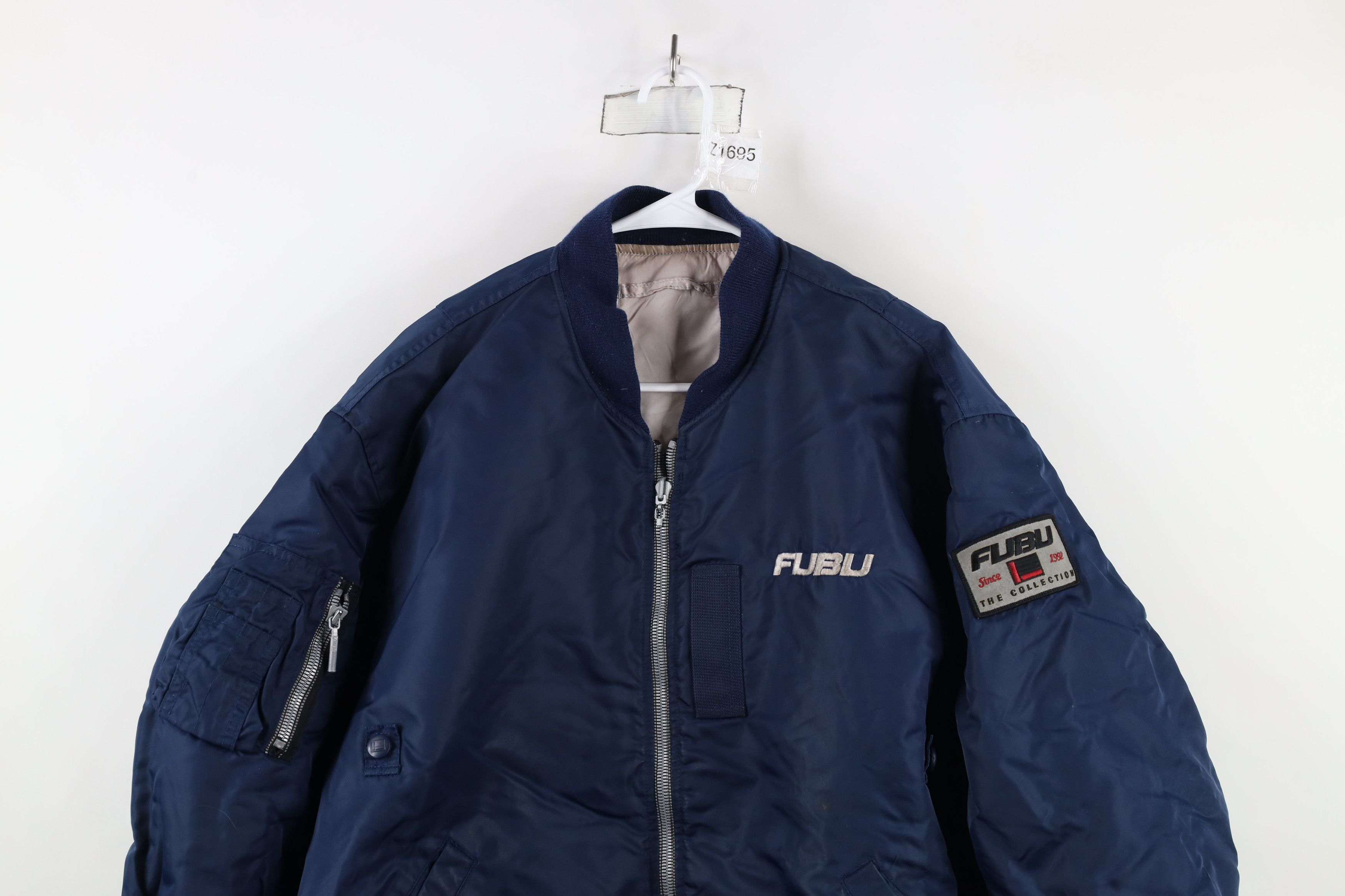 Fubu × Vintage Vintage 90s Fubu Spell Out Reversible Military Bomber Jacket Size US XL / EU 56 / 4 - 2 Thumbnail