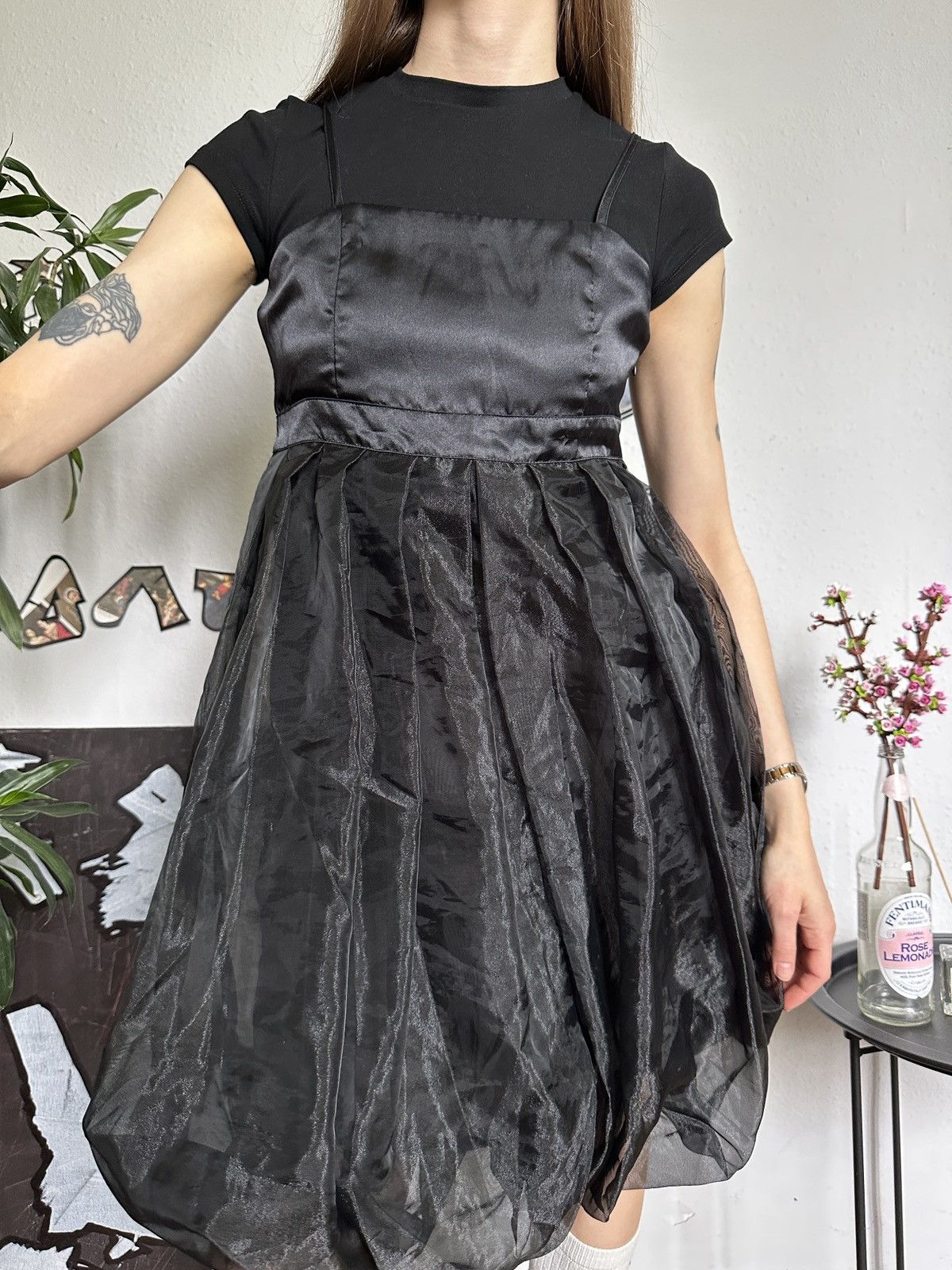 Japanese Brand × Vintage Vintage Missy Cute Black Flowy Bubble Dress Size XL / US 12-14 / IT 48-50 - 4 Thumbnail
