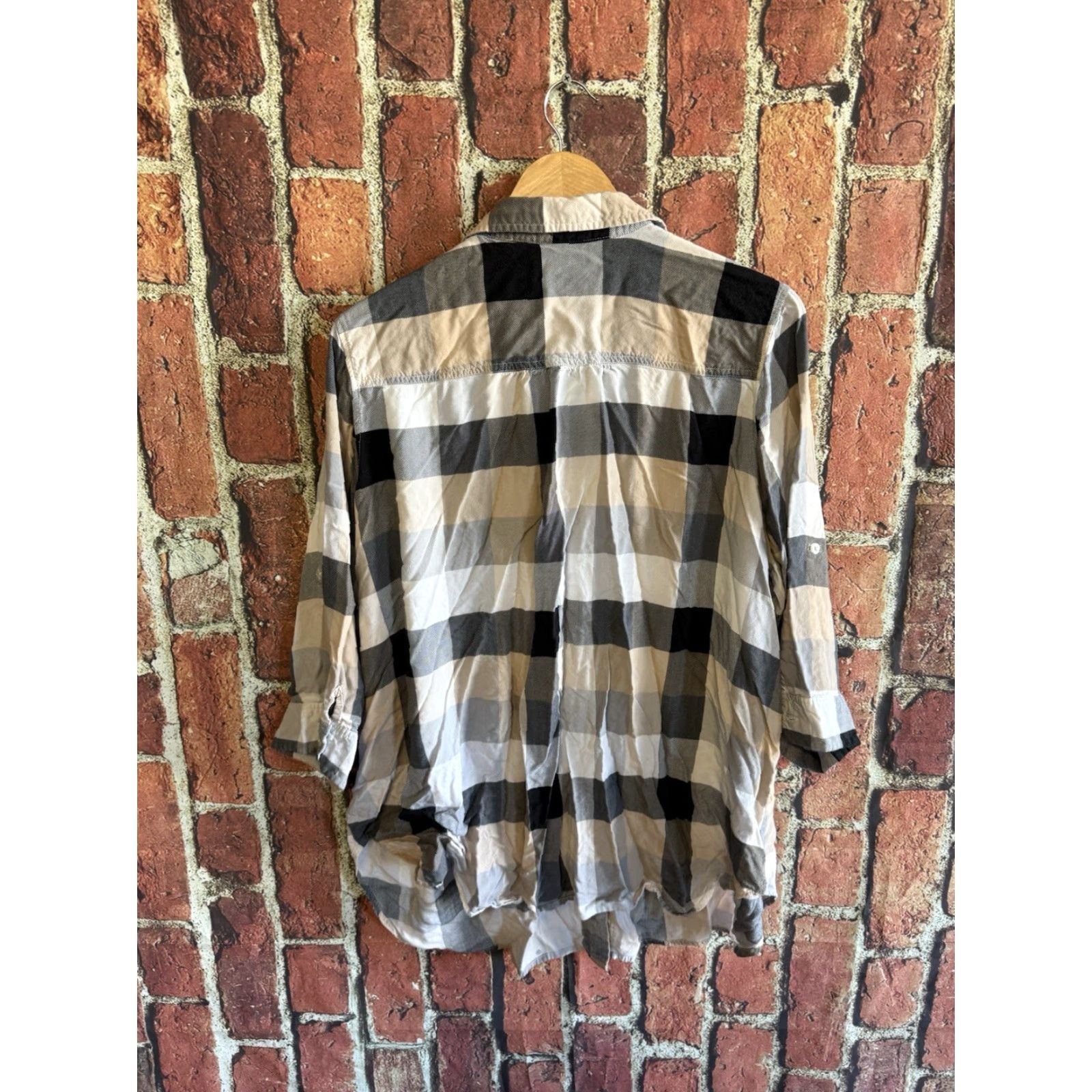 Avenue Avenue Womens Button-Up Plaid Checkered 3/4 Sleeve Shirt Plus Size 22/24 Multicolor Shirt Womens Size 3XL / US 20-22 - 2 Thumbnail