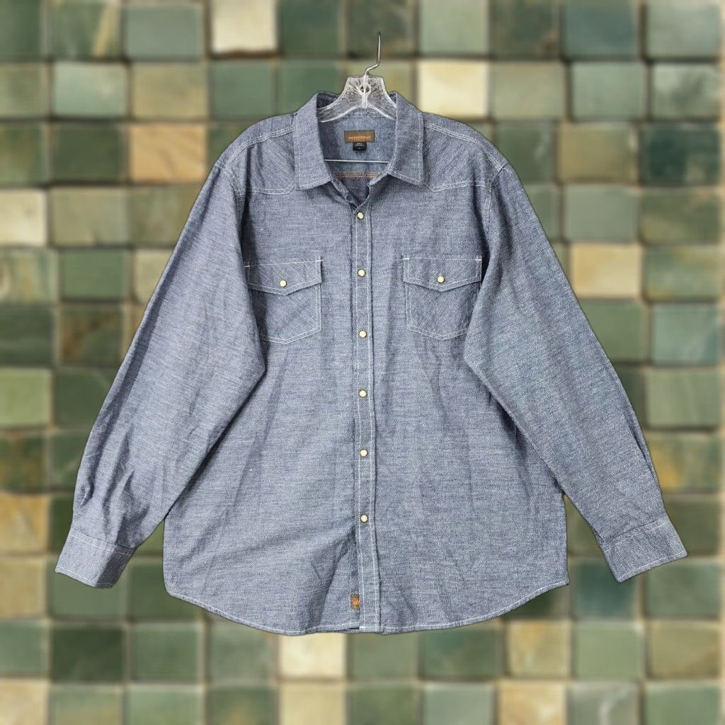 Vintage VINTAGE Northwest Territory Shirt Mens XL Blue Long Sleeve Button-Up Snap Closure Size US XL / EU 56 / 4 - 1 Thumbnail