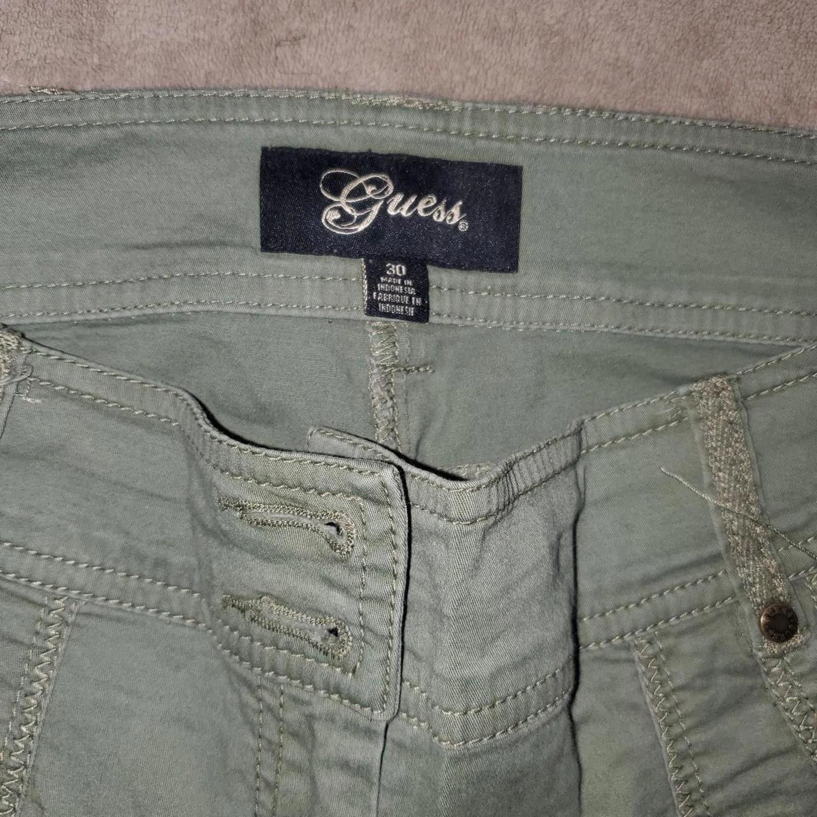 Guess Guess Women's Green and Khaki Trousers Size 30" / US 8 / IT 44 - 4 Thumbnail