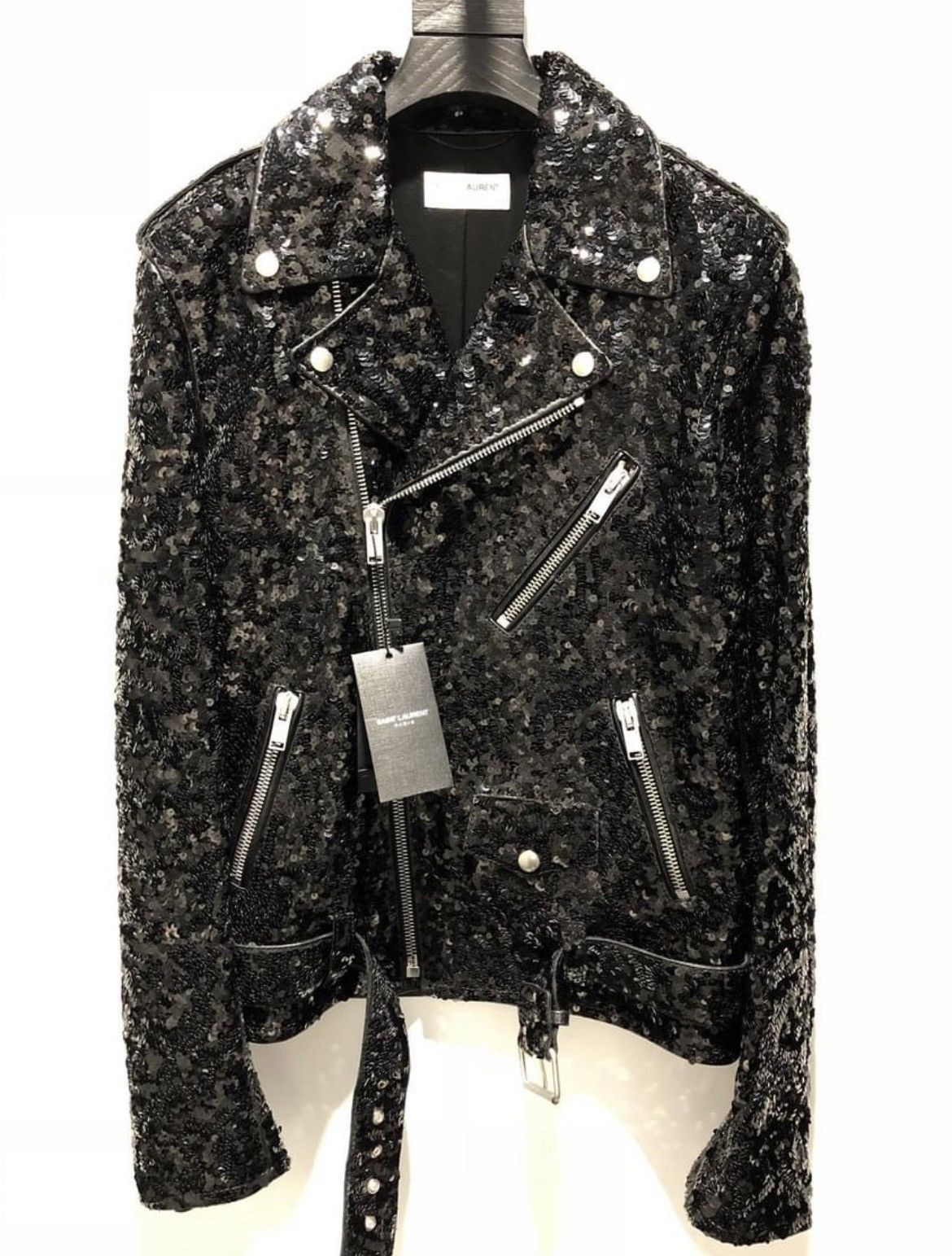 16FW Sequins Covered Leather Jacket sz50