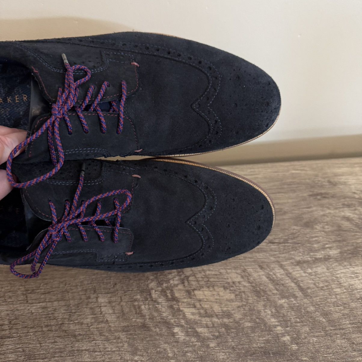 Ted Baker Ted Baker Deelans Navy Suede Oxford Dress Shoes Sz 12 US Size US 12 / EU 45 - 14 Thumbnail