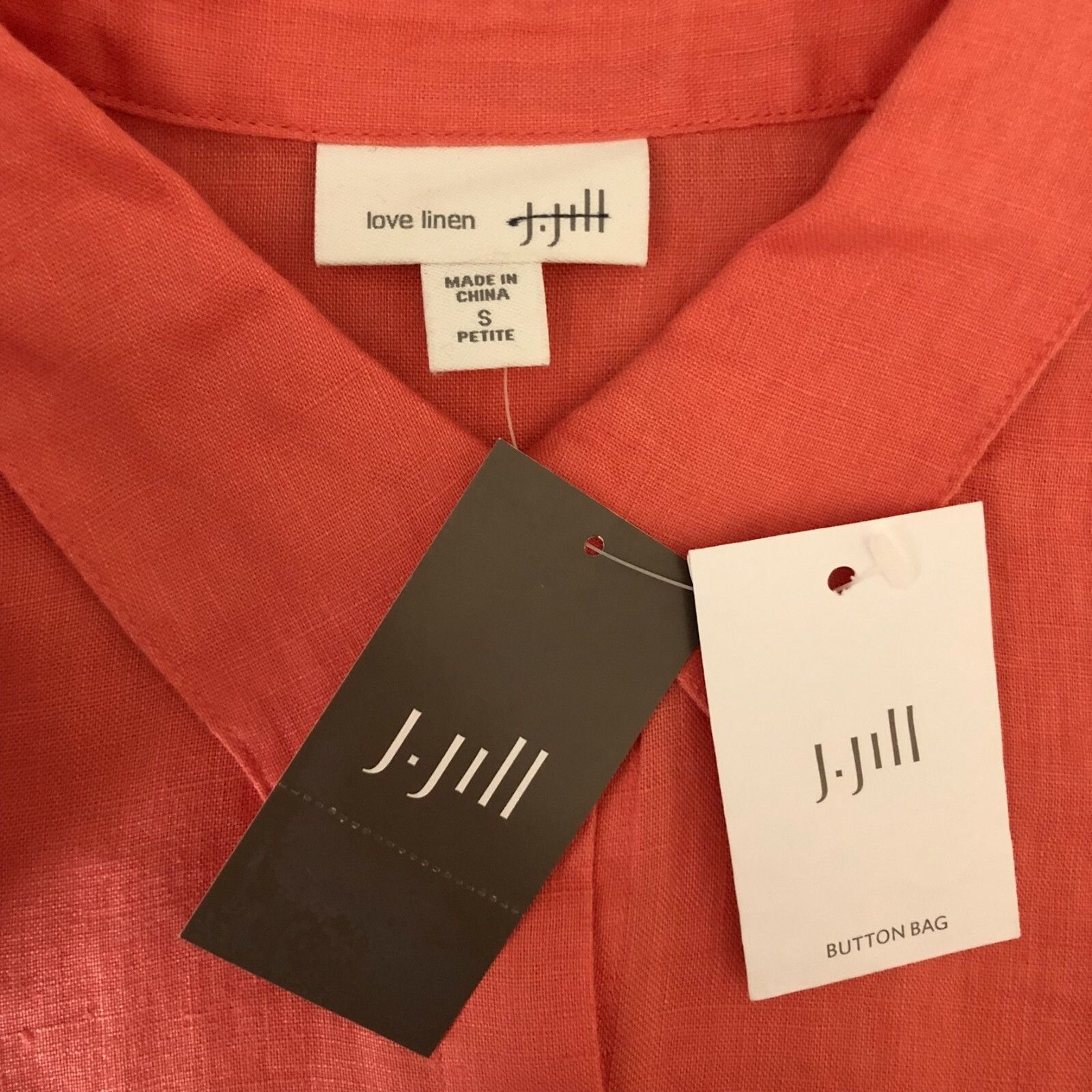 J. Jill J Jill Love Linen Womens Tunic Top Button Front Side Slit Or Size S / US 4 / IT 40 - 3 Thumbnail