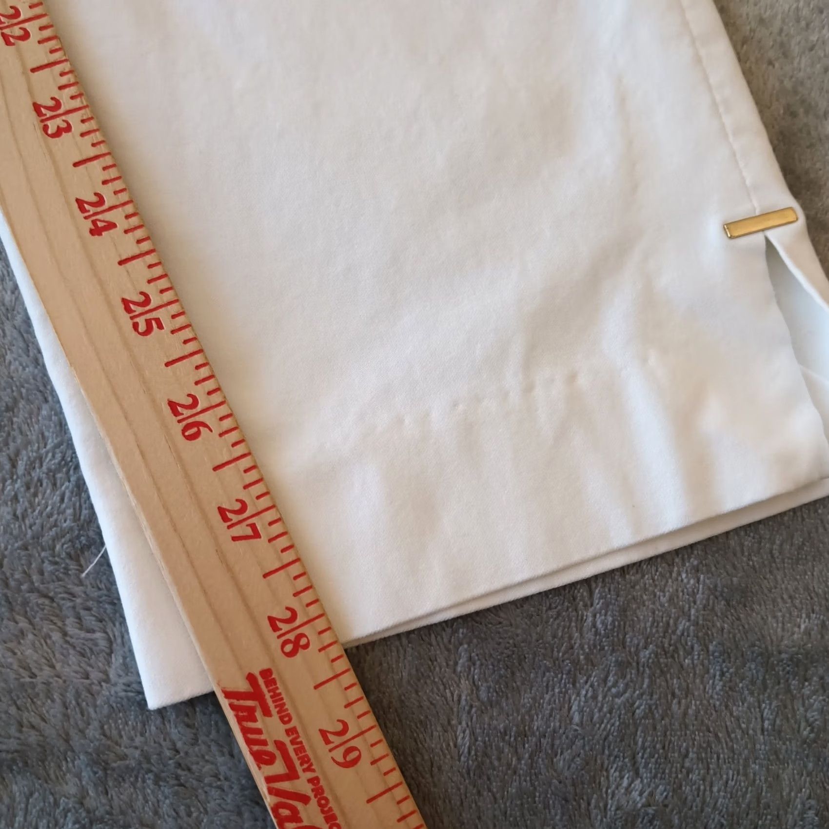 Vintage Chico's Pants Womens 18 Tall White Pull On Straight Ankle Pockets 38x28 Stretch Silk Blend Nylon Rayon Spandex Size 40" / US 18 - 5 Thumbnail