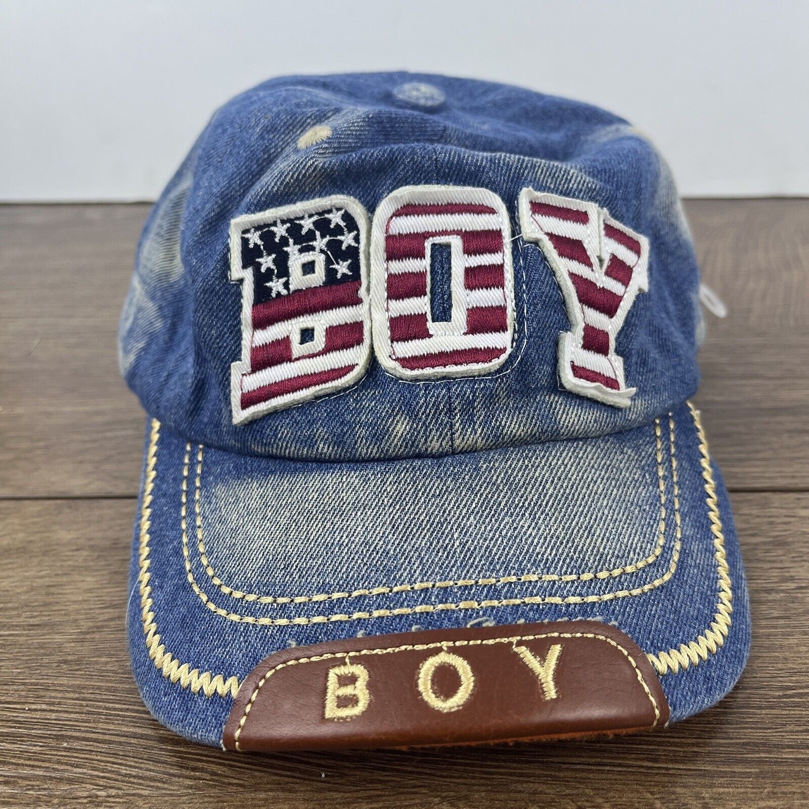 Other Boy Hat Blue Jean Boy Hat Blue Hat Adjustable Youth Size Blu Size ONE SIZE - 2 Thumbnail