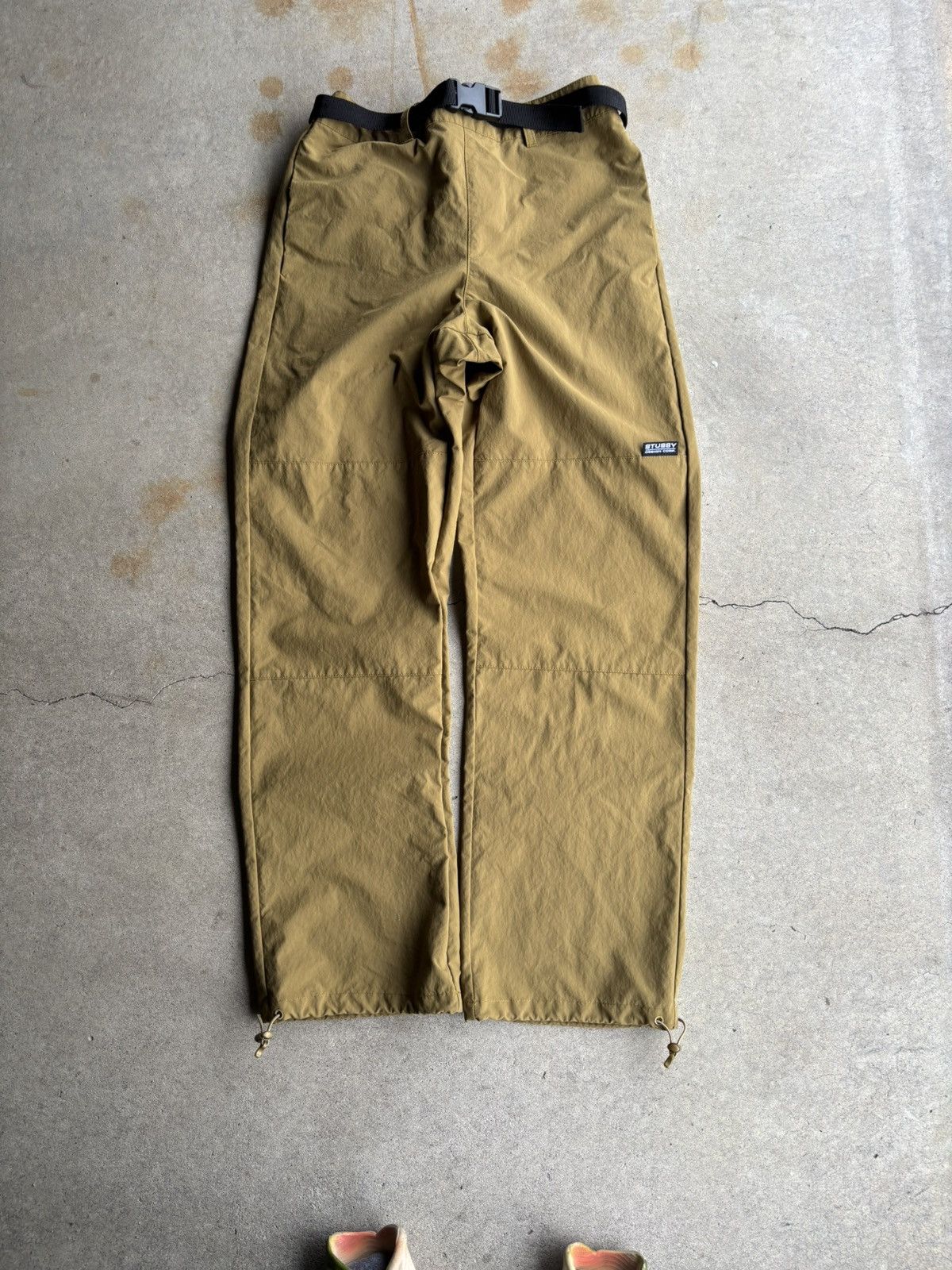 Stussy × Vintage Crazy Stussy Beige Nylon Wide Leg Streetwear Track Pants Size US 30 / EU 46 - 1 Thumbnail