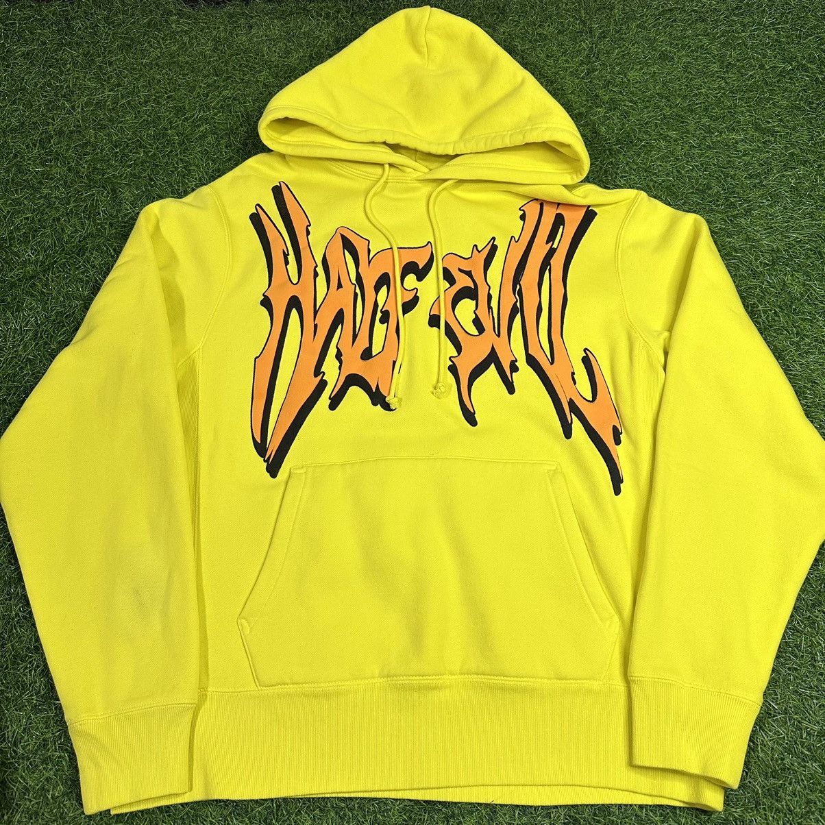 image of Half Evil 333 Yellow Hoodie Puffy Print Size Large, Men's