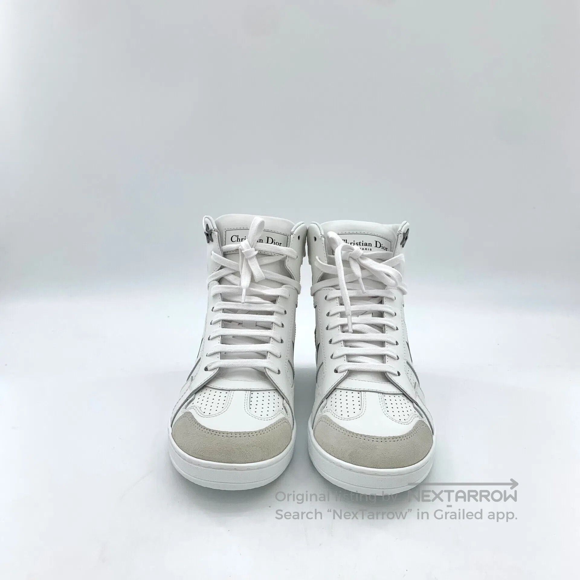 Dior Dior White Five Star Laced Casual Flat High Top Sneakers| Size US 4.5 / IT 34.5 - 3 Thumbnail