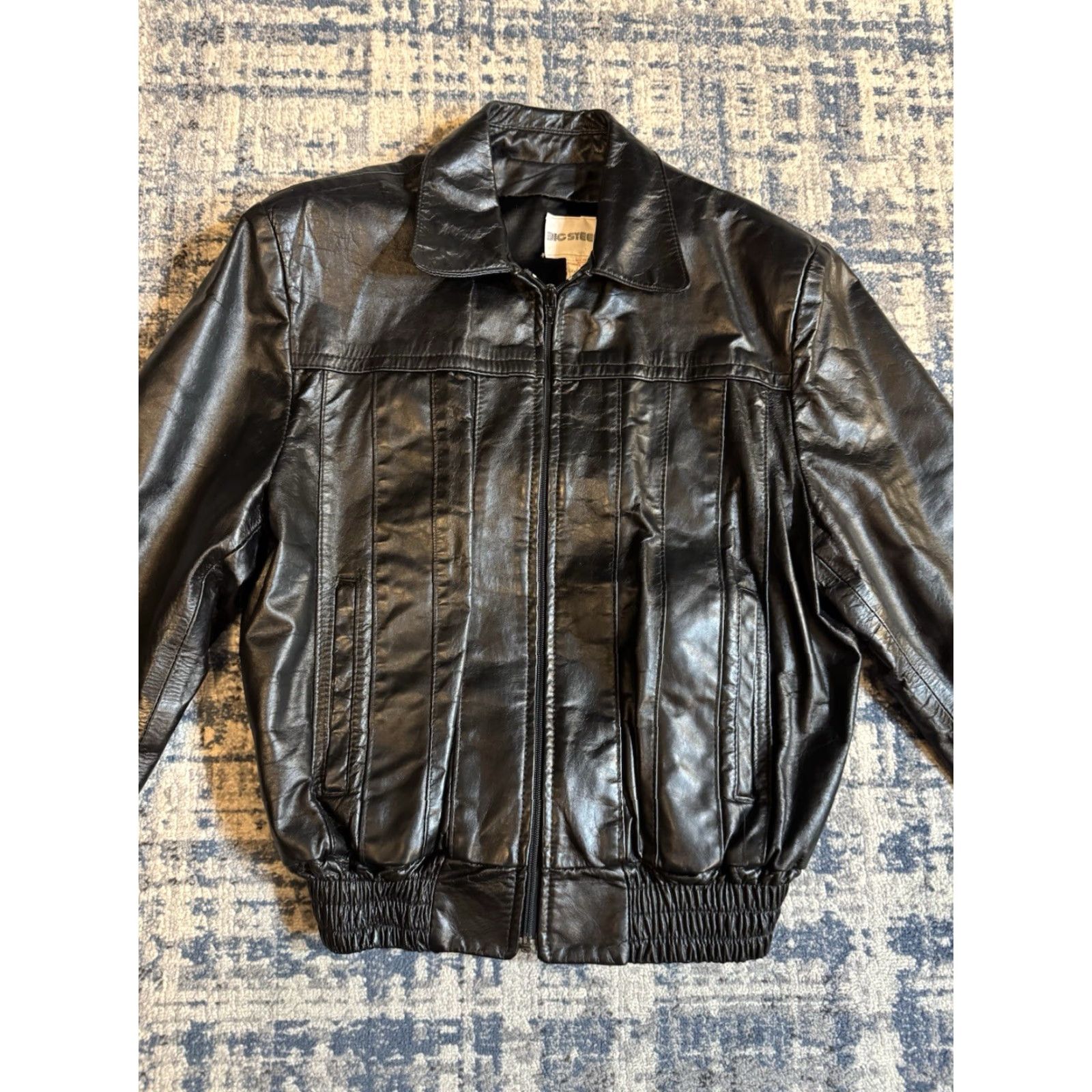Vintage VINTAGE Big Steel Man Bomber Jacket Leather Satin Lined 80s Punk Biker 40 Canada Mens Size 40 Black Modern Regular Shirt? Size US XXS / EU 40 - 2 Thumbnail