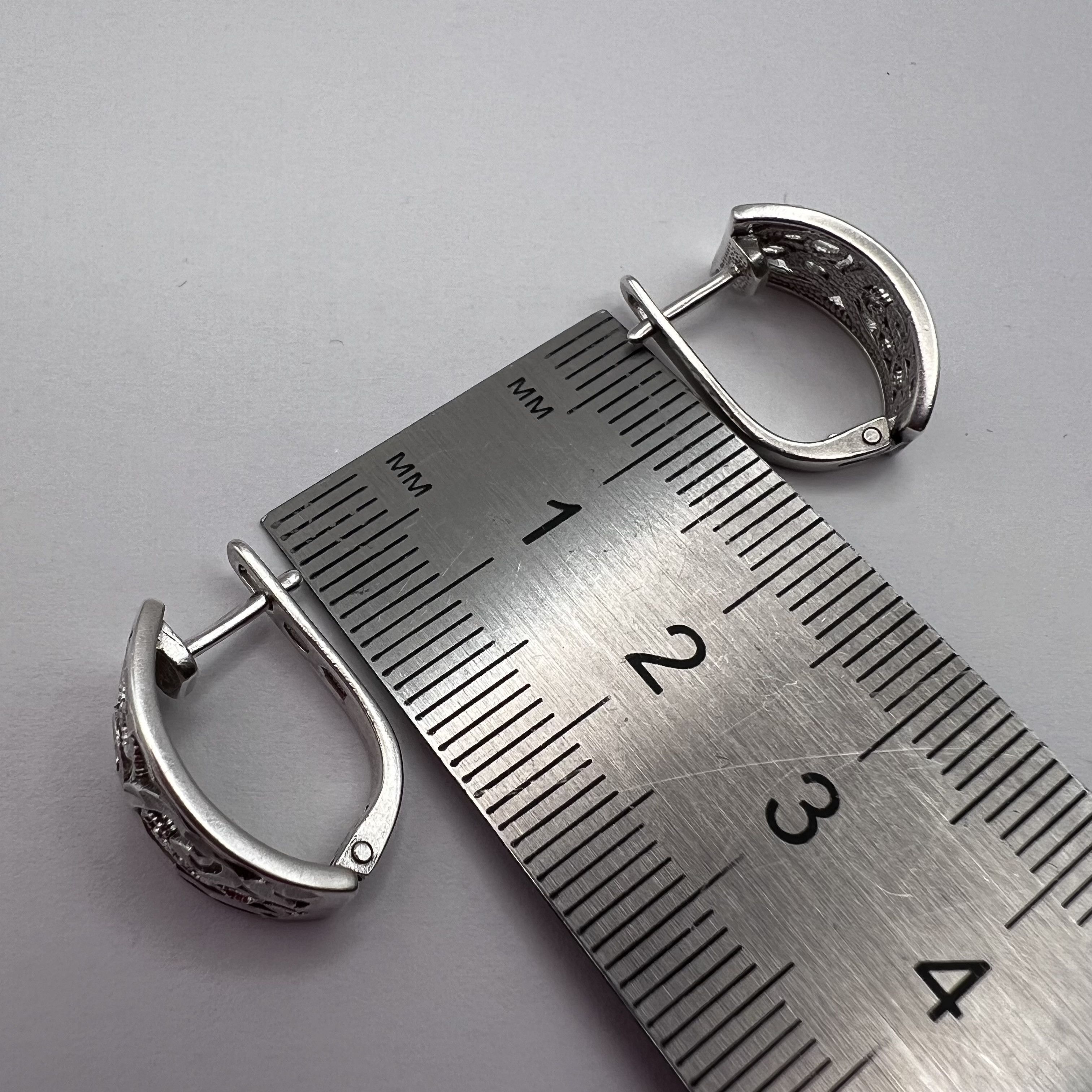 Sterling Silver Vintage Stud Earrings Sterling Silver 925 Jewelry 3.9gr Size ONE SIZE - 5 Thumbnail
