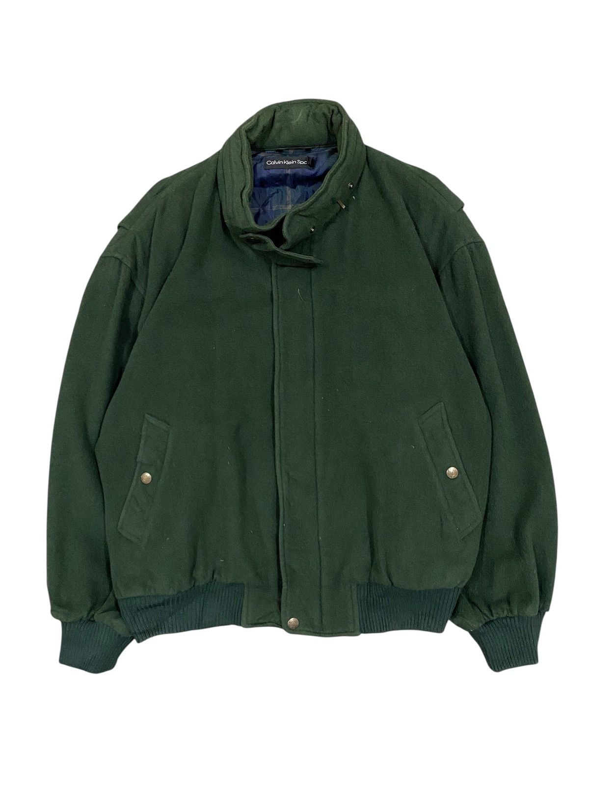 Calvin Klein Vtg Calvin Klein Sport Wool Bomber Jacket Size US M / EU 48-50 / 2 - 2 Thumbnail