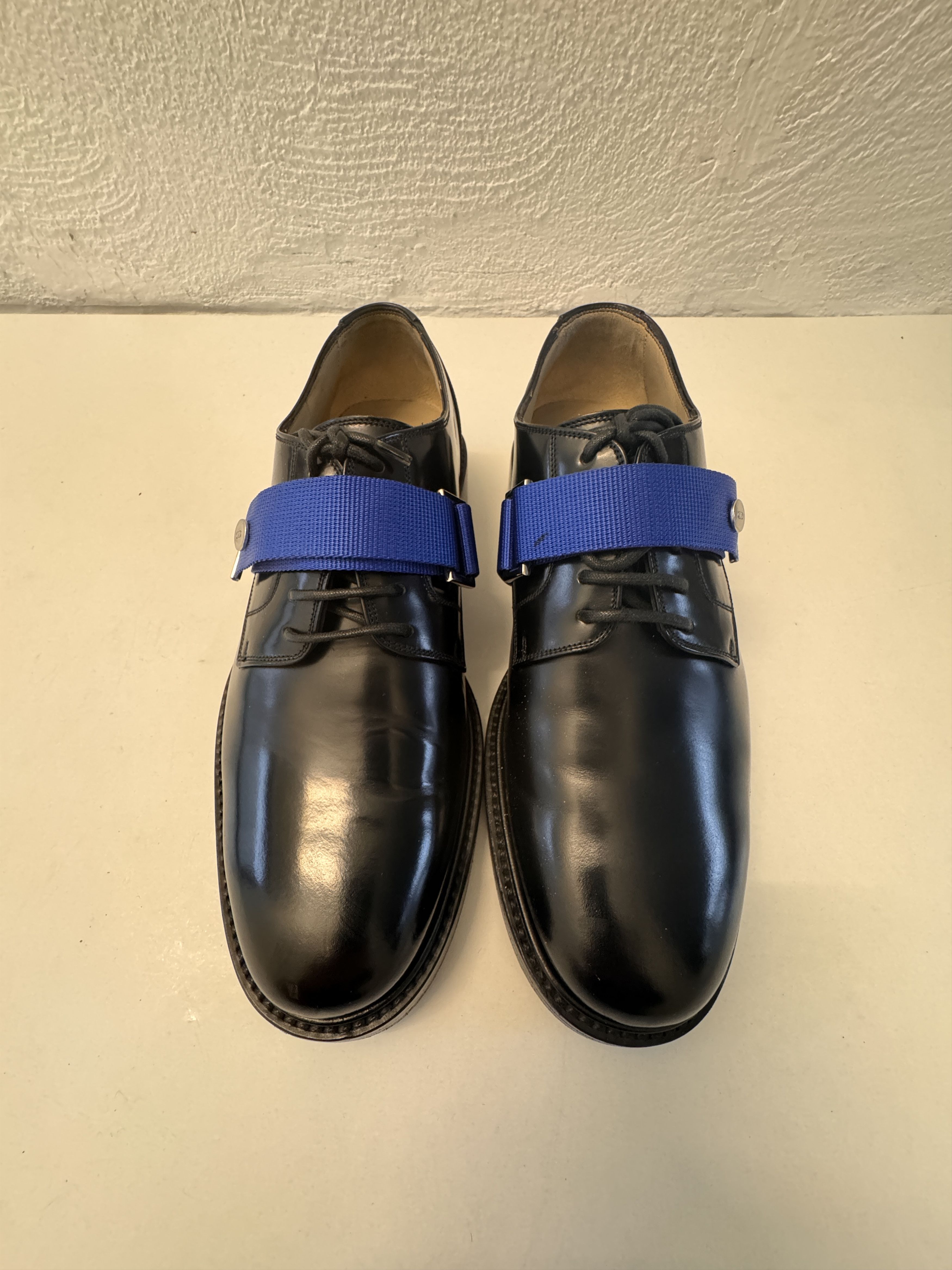 Dior DIOR HOMME H965 Derby Black Shoes with Blue belting EU39 Size US 6 / EU 39 - 1 Thumbnail