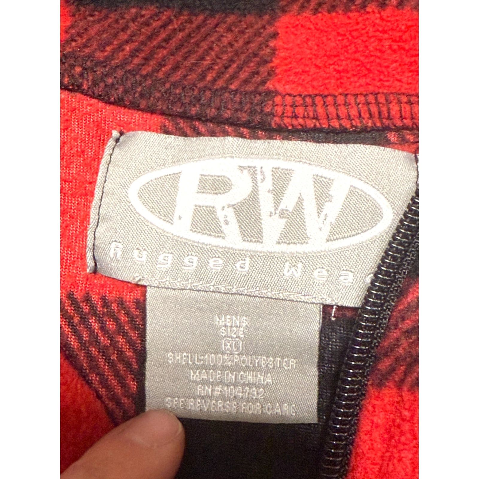 Vintage Rugged Wear Sweater Men XL Black Red Buffalo Plaid 1/4 Zipper Pullover Size US XL / EU 56 / 4 - 5 Thumbnail