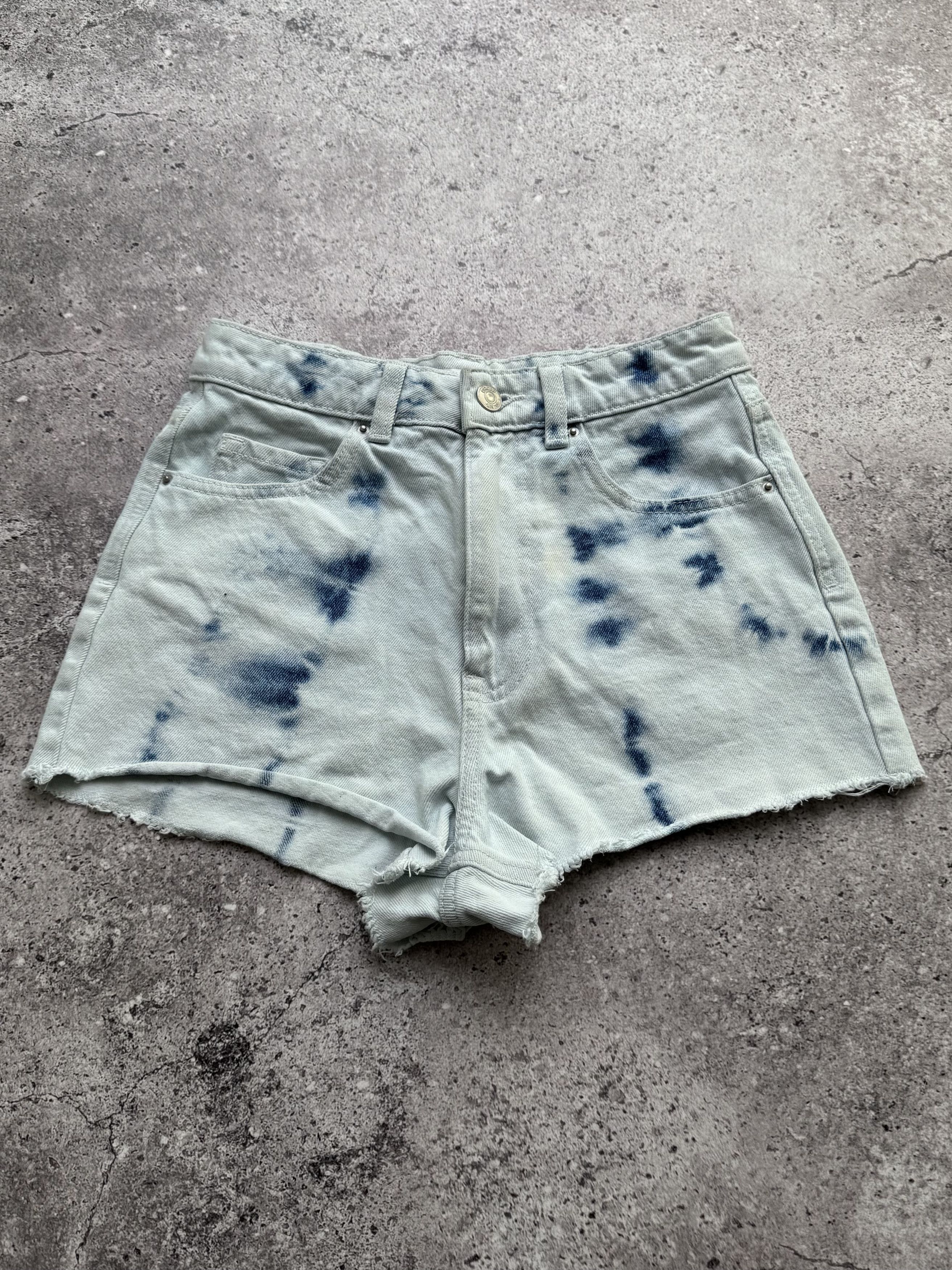 Vintage Y2K High Waisted Tie Dye Shorts Cut Off Frayed Festival (E8) Size 27" / US 4 / IT 40 - 1 Thumbnail