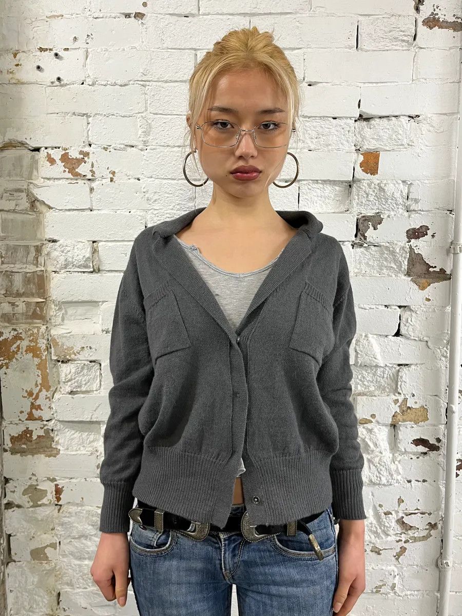 Dries Van Noten Dries Van Noten Grey Alpaca Buttoned Cardigan Size M / US 6-8 / IT 42-44 - 1 Thumbnail