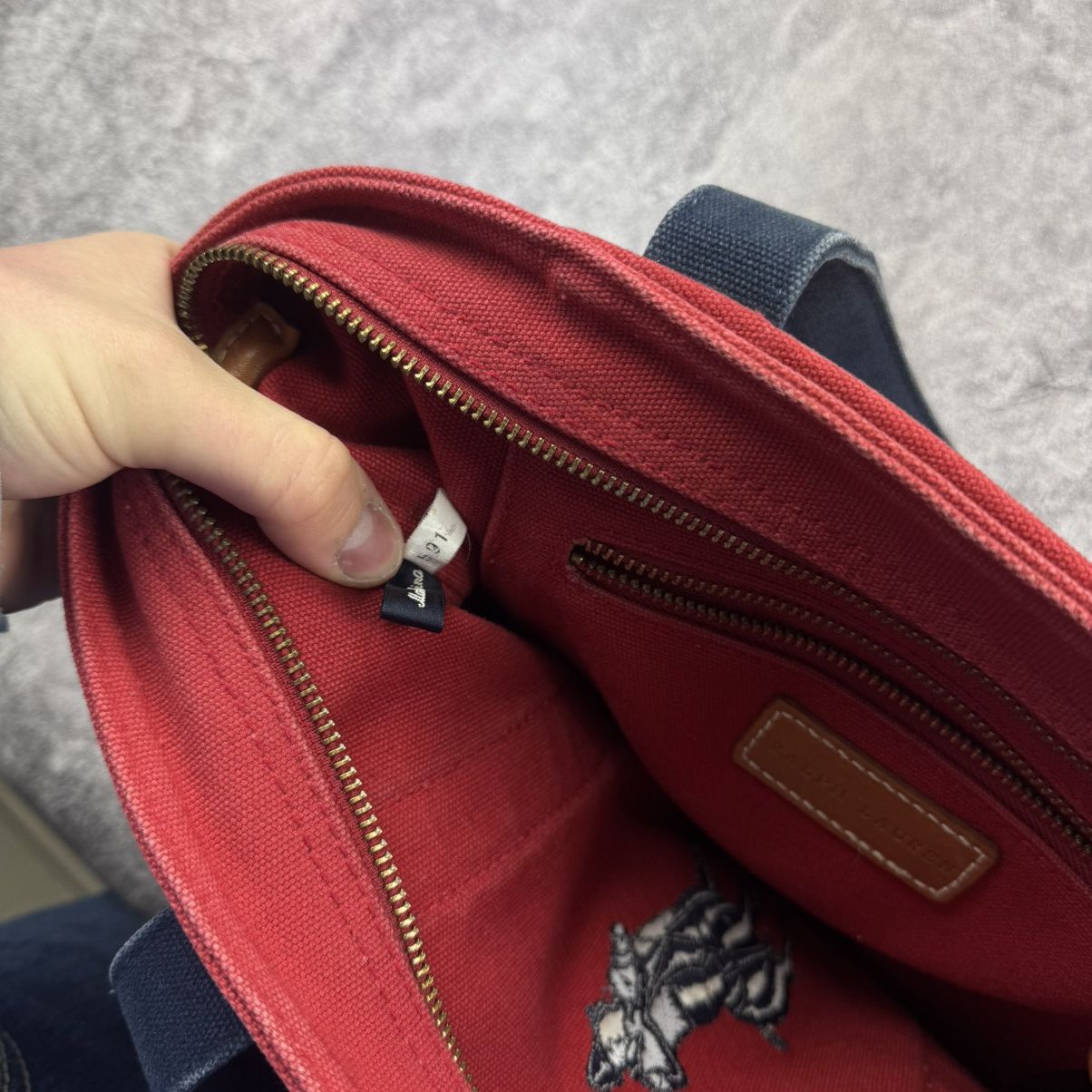 Polo Ralph Lauren Polo Ralph Lauren Red Canvas Big Pony Tote Bag Size ONE SIZE - 13 Thumbnail