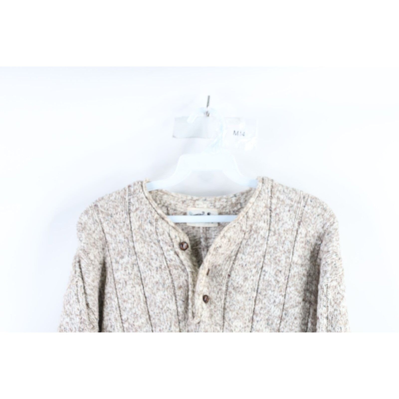 Vintage Vintage 90s Streetwear Wool Blend Knit Henley Sweater Size L / US 10 / IT 46 - 2 Thumbnail