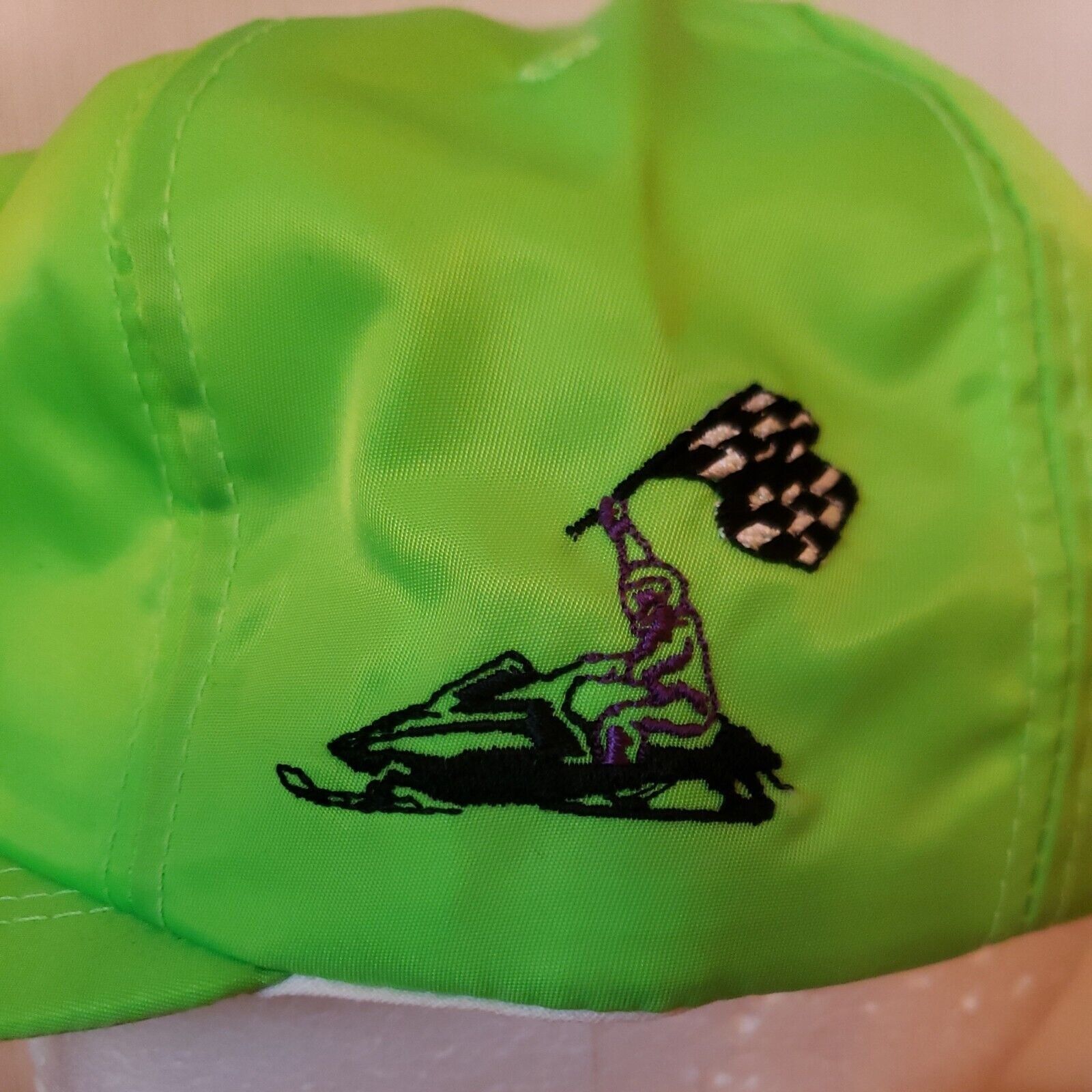 Vintage Vtg Arctic Cat 5 Panel Hat Snowmobile Racing Green Nylon Dad Size ONE SIZE - 5 Thumbnail