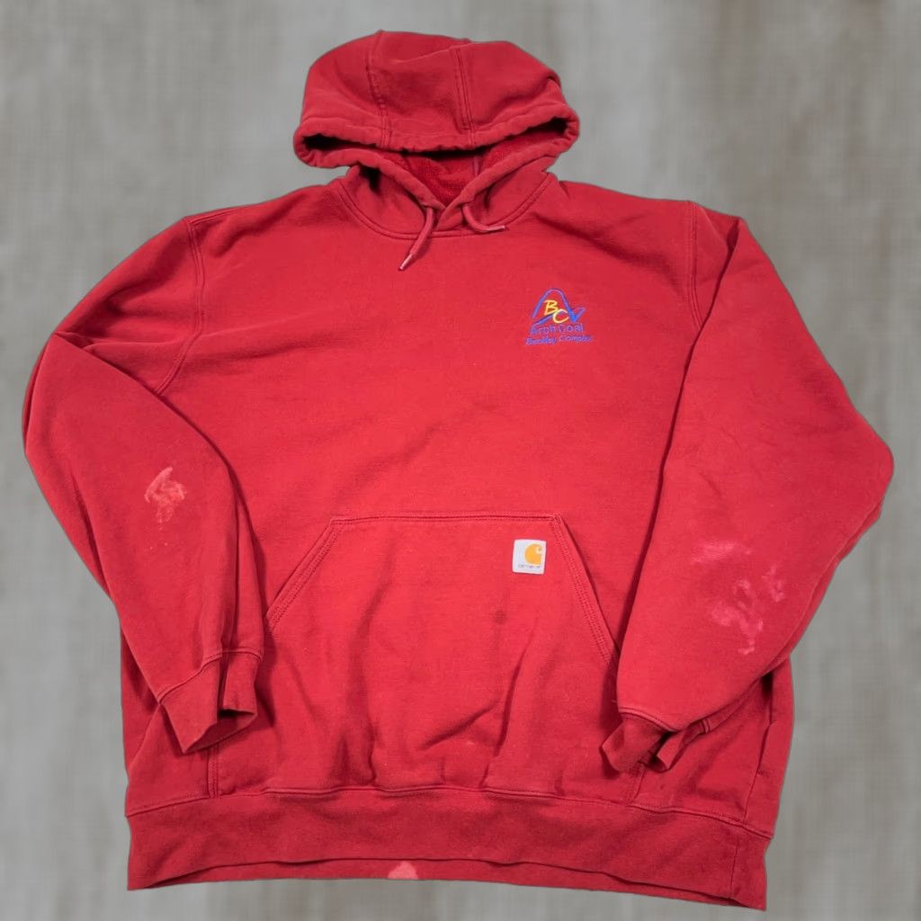 Carhartt Carhartt Hoodie Men XL Red Sweatshirt Original Fit Embroidered Grunge Worn Size US XL / EU 56 / 4 - 1 Thumbnail