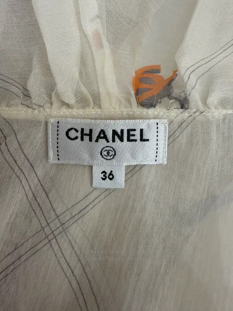Chanel Chanel Farewell to Lafayet's silk print dress Size XS / US 0-2 / IT 36-38 - 7 Thumbnail
