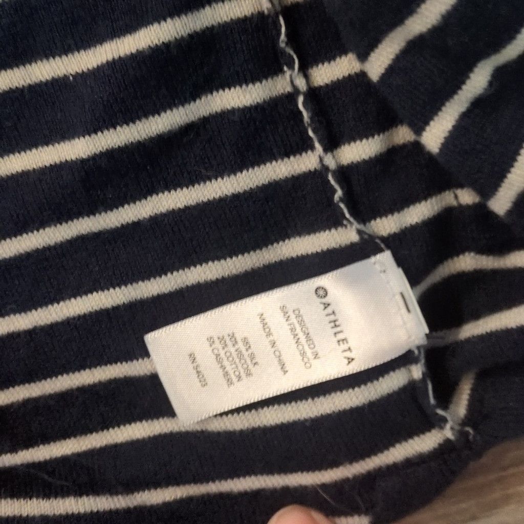 Athleta Athleta navy.blue striped open Cardigan with pockets size XS Size XS / US 0-2 / IT 36-38 - 2 Thumbnail