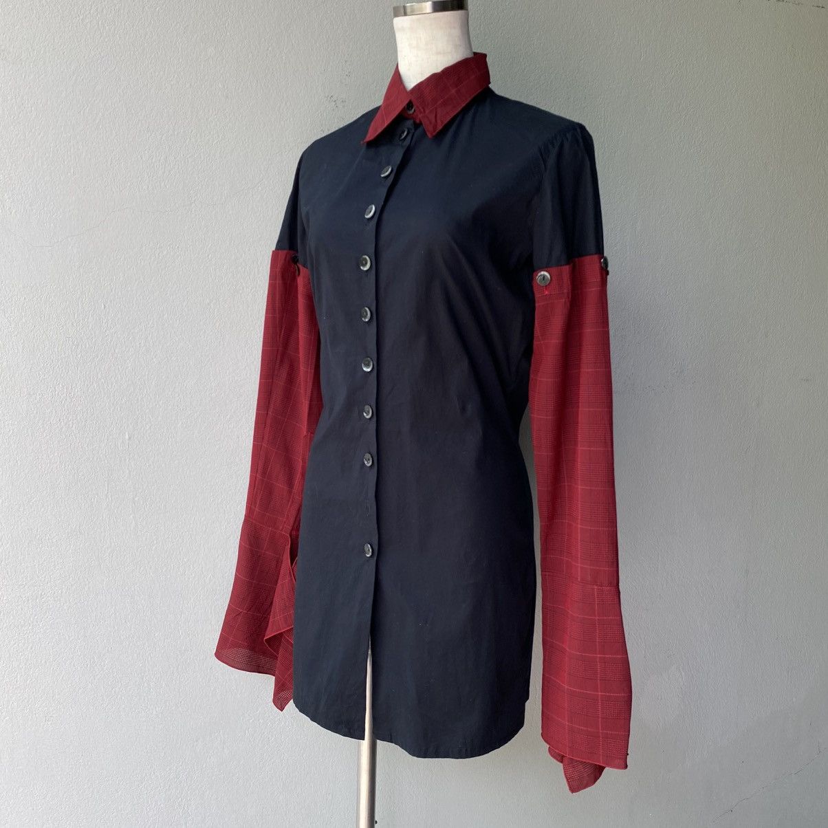 Jean Paul Gaultier JUNIOR GAULTIER Black & Red Contrast Sleeve Shirt Size S / US 4 / IT 40 - 2 Thumbnail