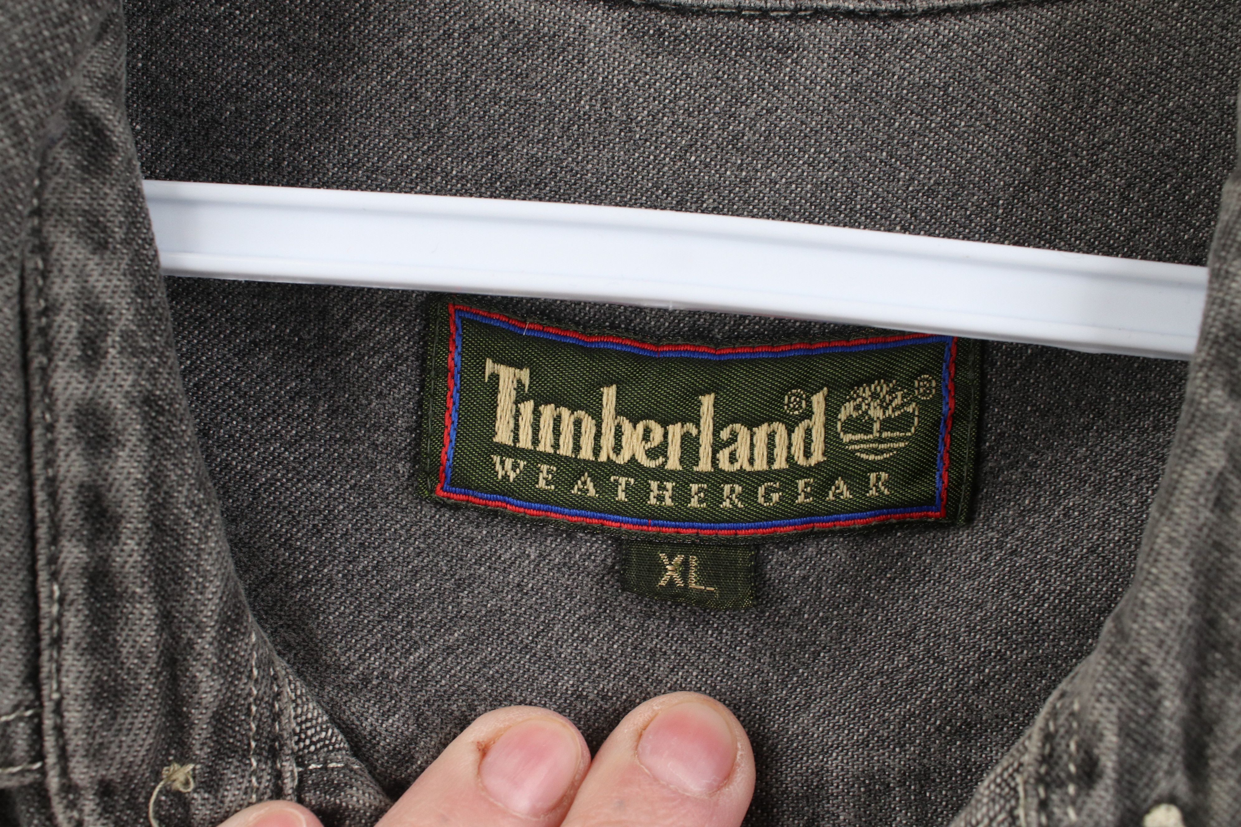 Timberland Vintage 90s Timberland Baggy Stonewash Denim Button Shirt Size US XL / EU 56 / 4 - 10 Thumbnail