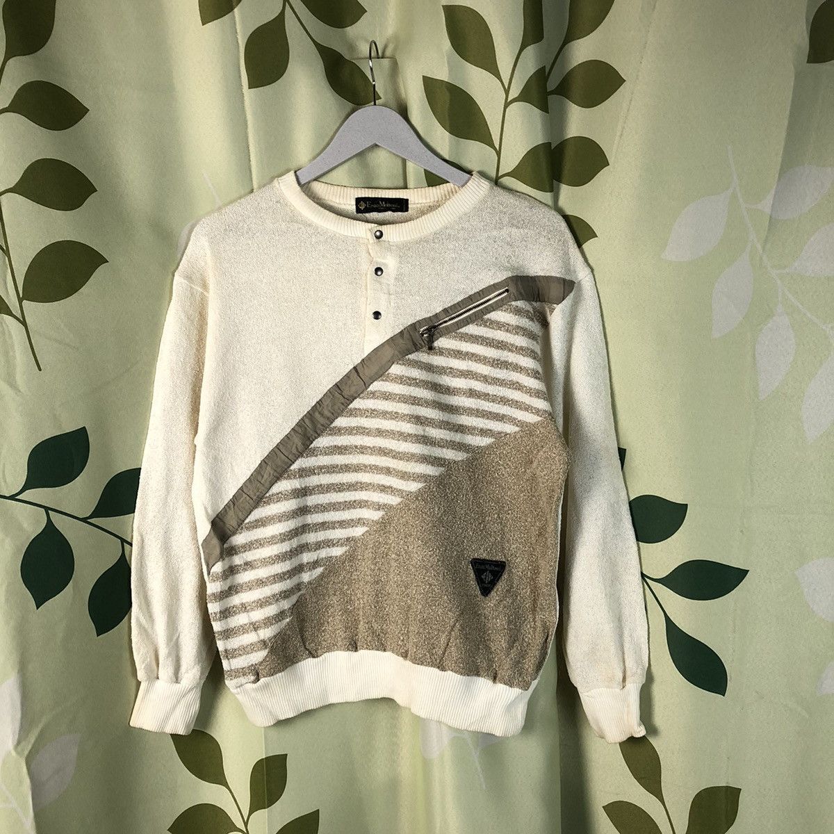 image of Italian Designers x Vintage Enzo Molteni White Vintage Sweatshirt 7422, Men's (Size Medium)