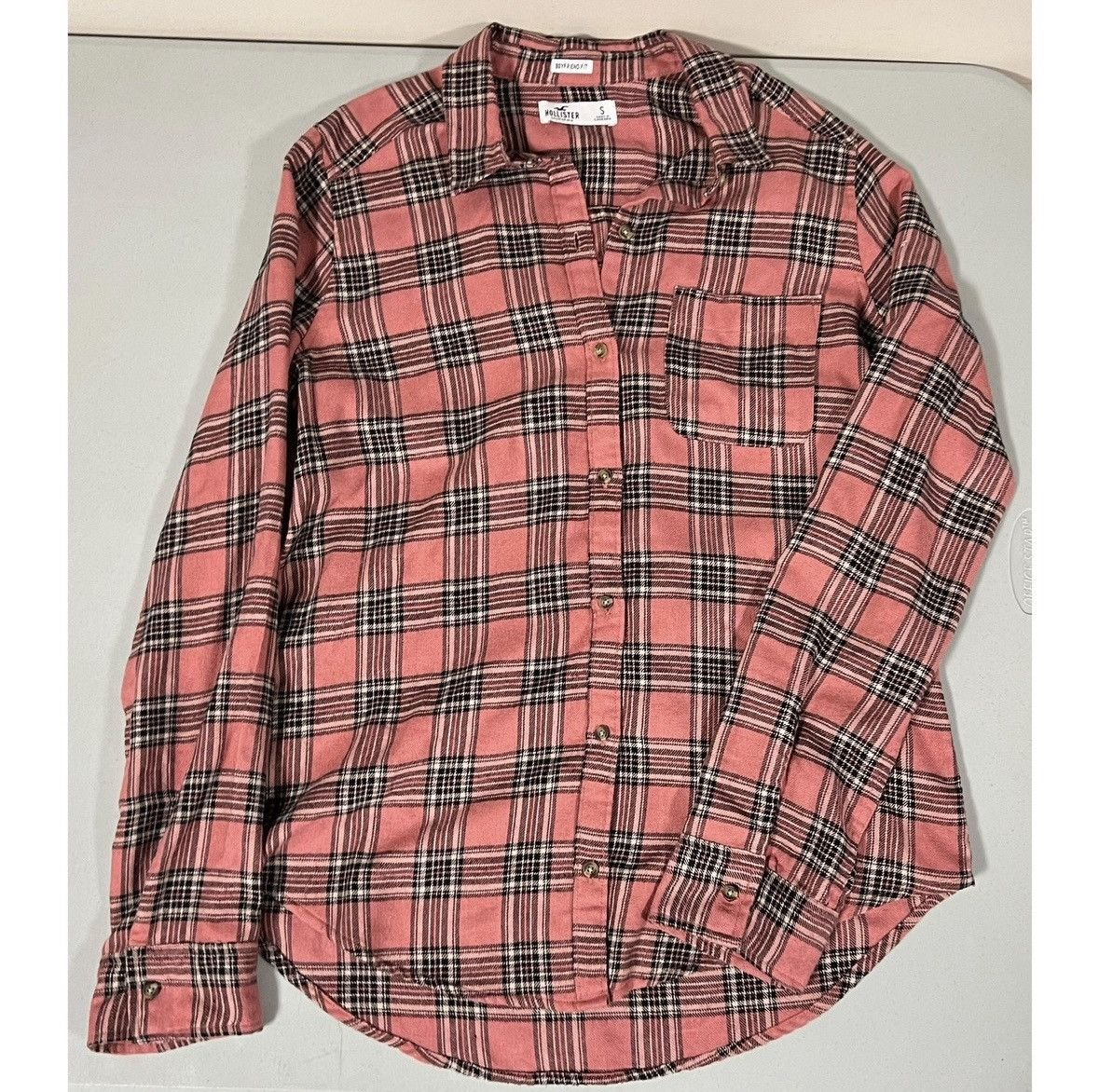 Hollister Hollister Pink Plaid Long Sleeve Flannel Shirt Top Size S 🎀✨ Size S / US 4 / IT 40 - 1 Thumbnail