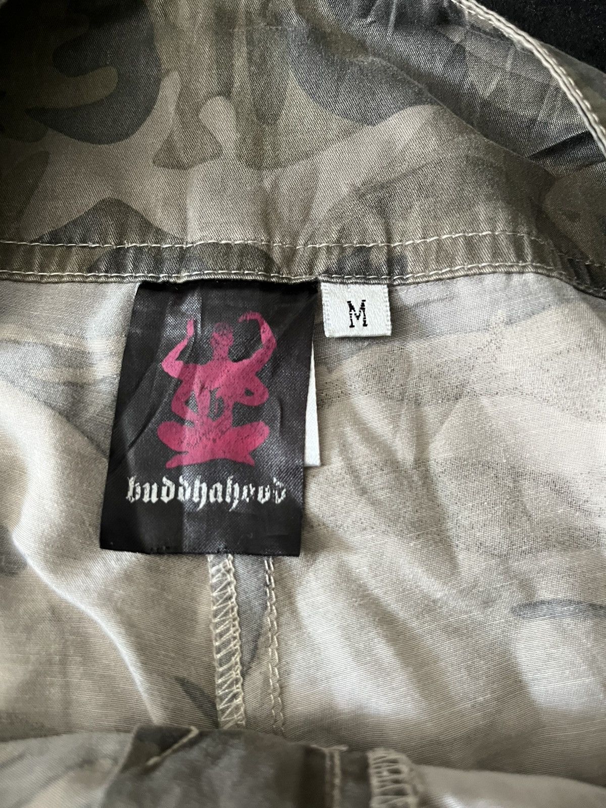 GOA Vintage buddha hood flare camo studed cargo pants Size US 31 - 5 Thumbnail