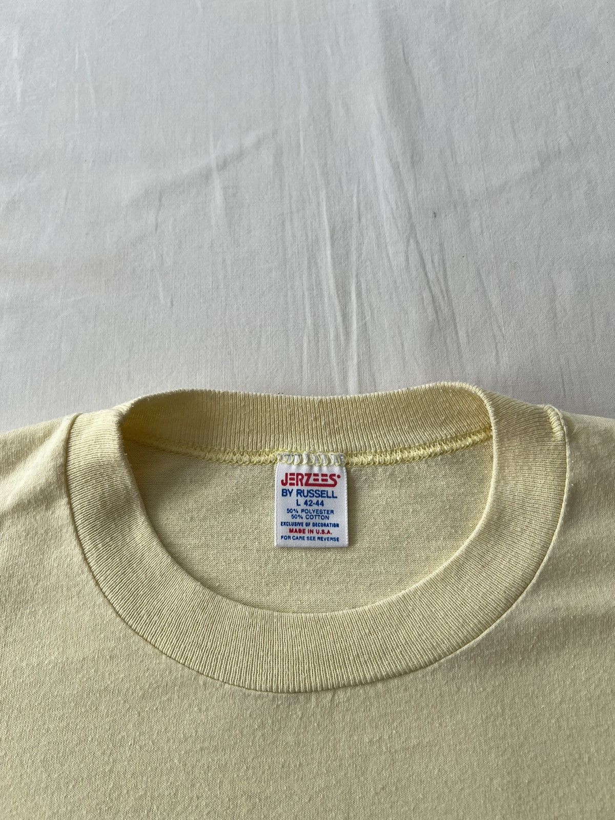 Vintage Vintage 80s New York City USA 50/50 Yellow T-shirt Size US L / EU 52-54 / 3 - 9 Thumbnail