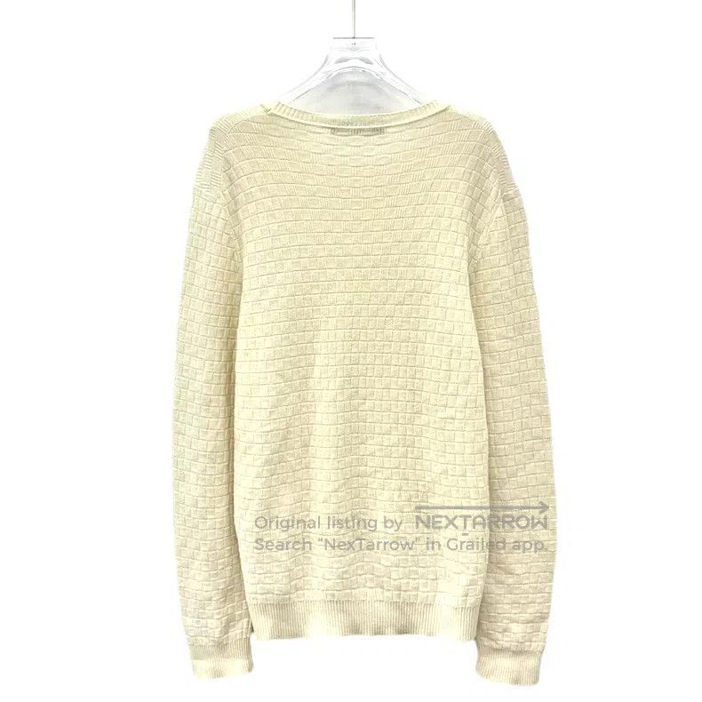 Louis Vuitton Louis Vuitton Cotton crewneck long-sleeve sweater in beige Size US M / EU 48-50 / 2 - 2 Thumbnail