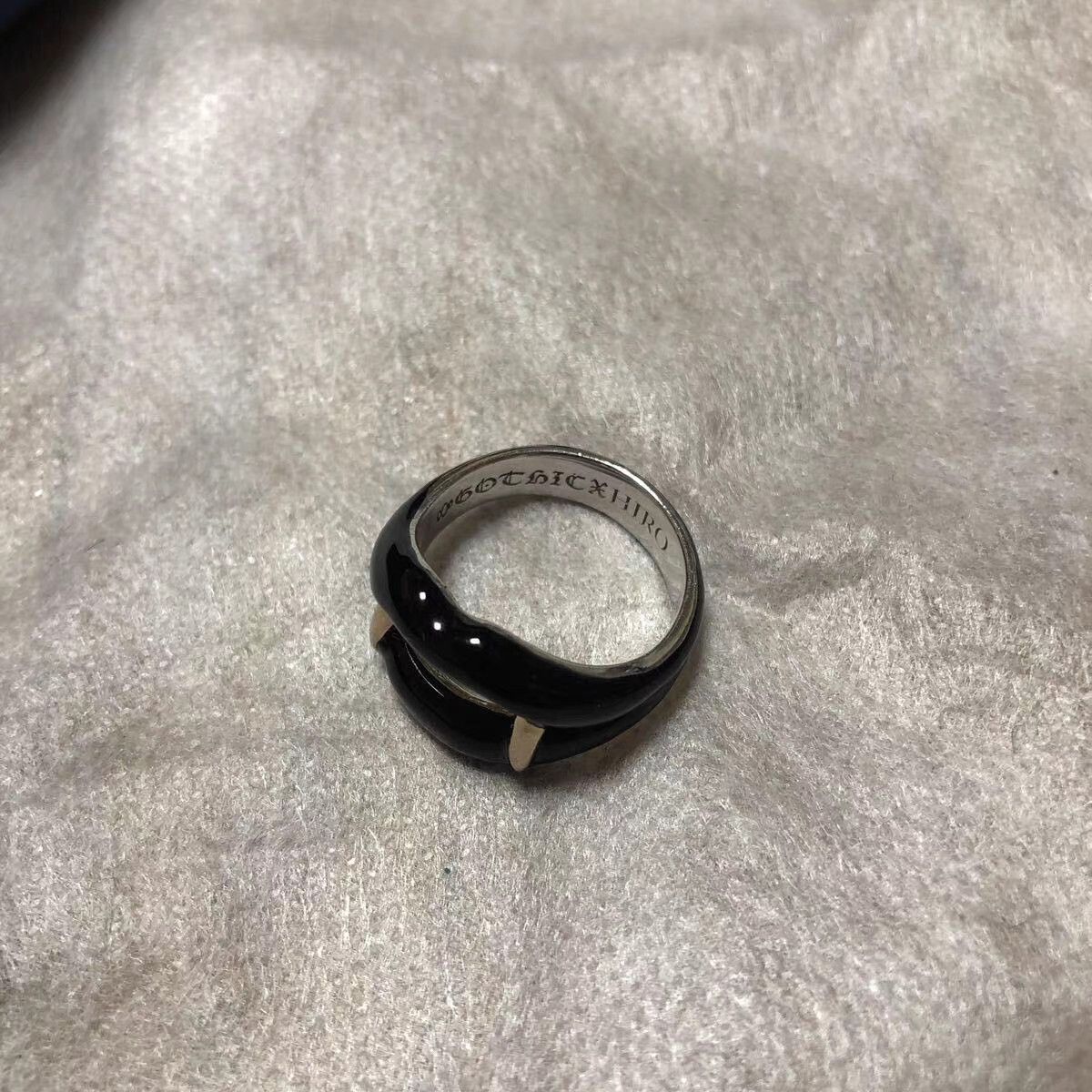 Yohji Yamamoto yohji yamamoto Black Lip & Gold Fang Vampire Silver Ring K11 Size ONE SIZE - 4 Thumbnail