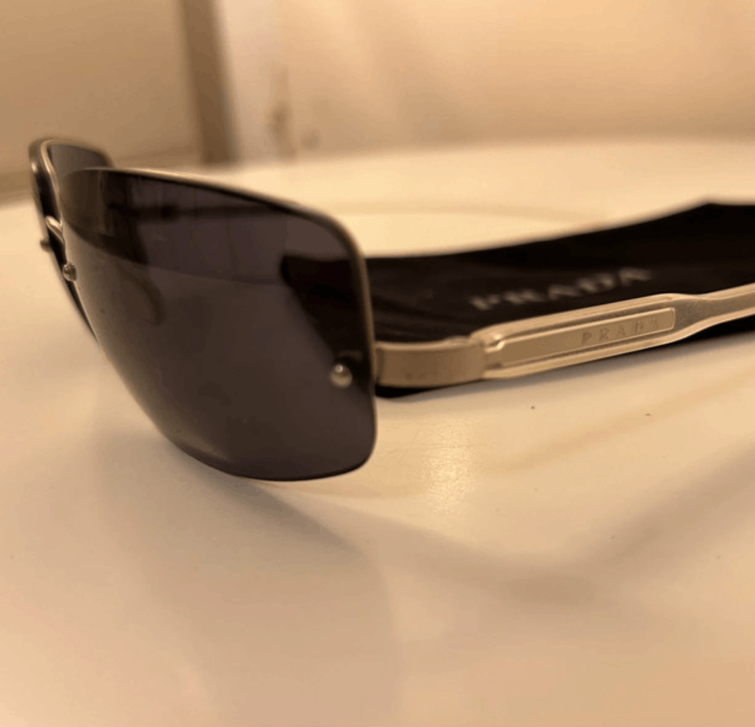 Prada × Vintage PRADA Sunglasses Rimless Sport Metal Frame Shield Wrap Size ONE SIZE - 2 Thumbnail
