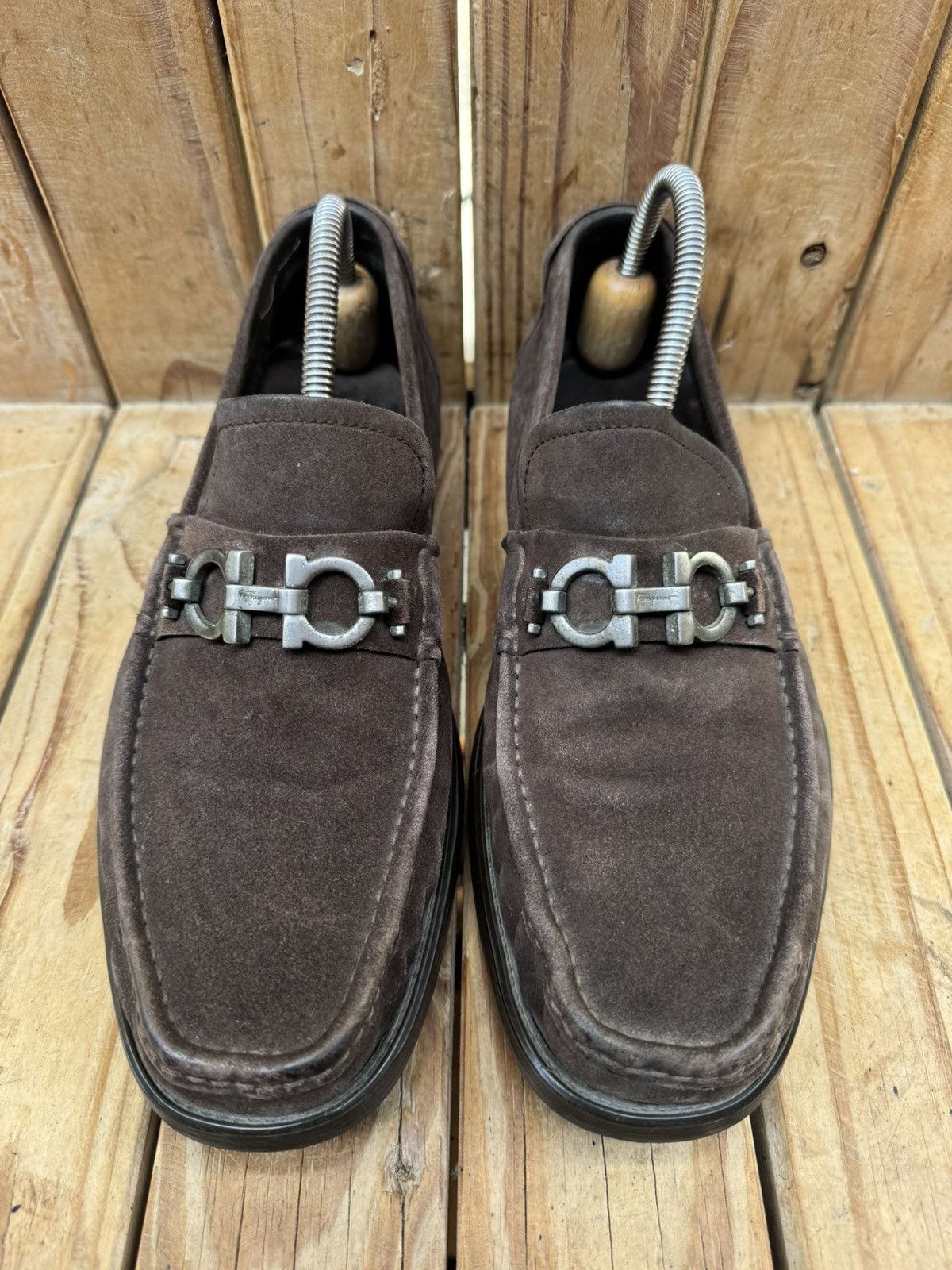 Salvatore Ferragamo Salvatore Ferragamo brown suede leather loafers EUR 42 EE Size US 8 / EU 41 - 3 Thumbnail