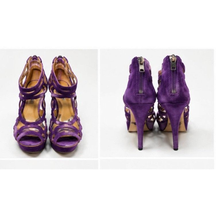 Nine West Nine West Purple Suede Platform Heels Women’s Size 8M Strapp Size US 8 / IT 38 - 3 Thumbnail